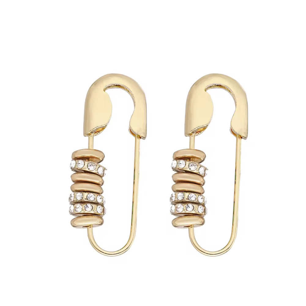 Studded Safety Pin Earring