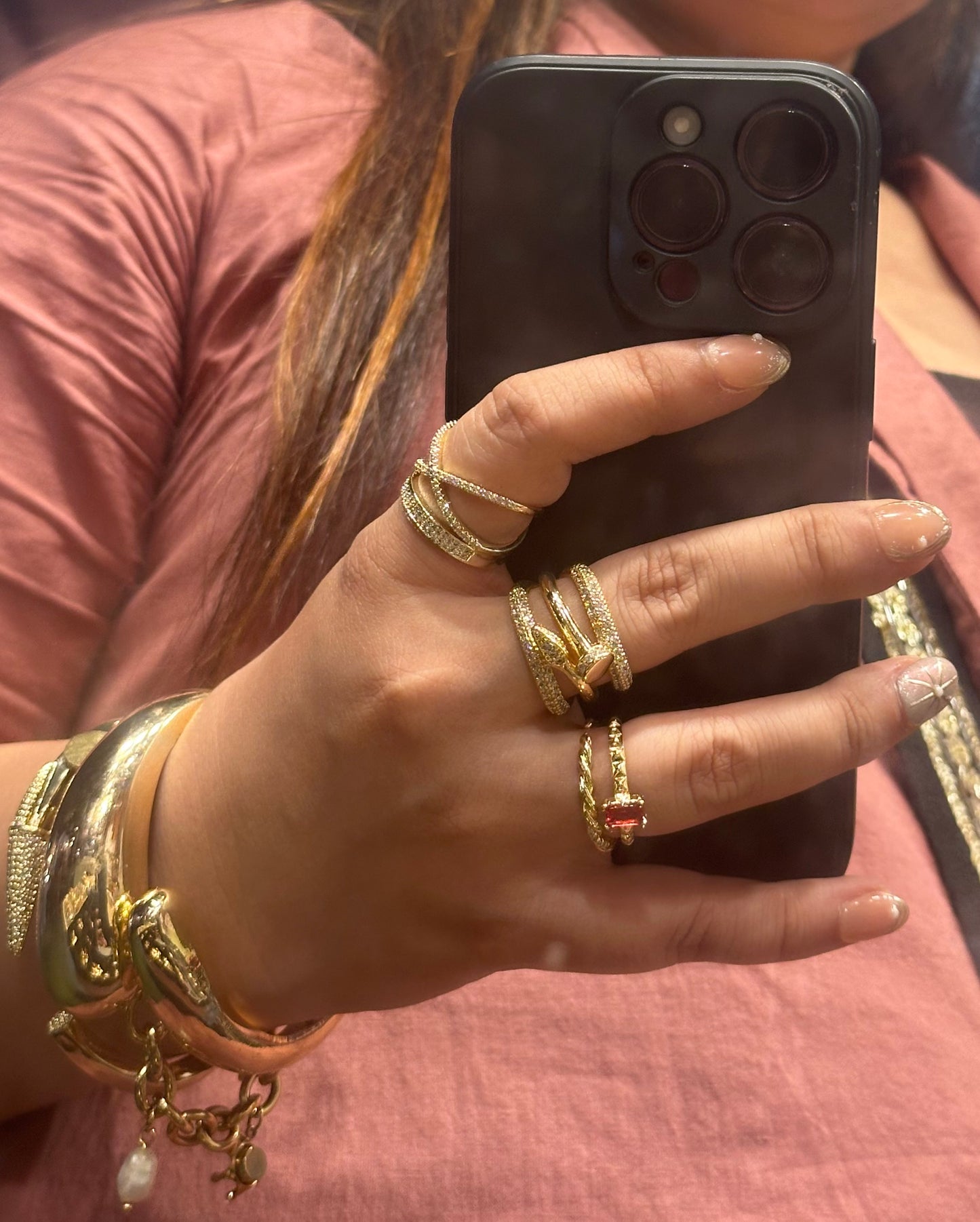 Nail Big Statement Ring-Gold