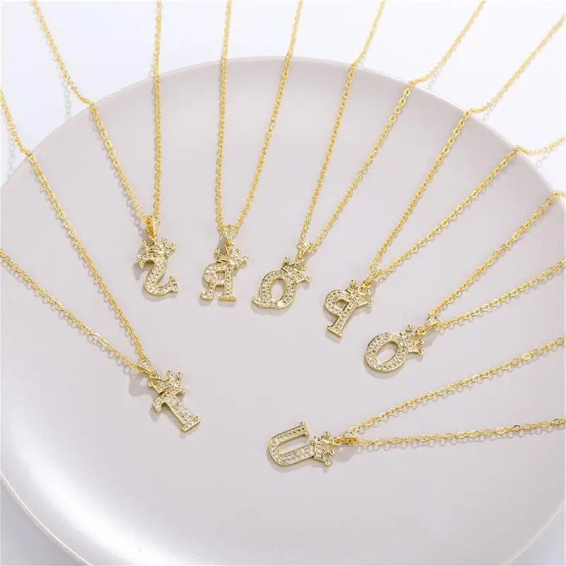 Small Princess Gold Alphabet Necklaces