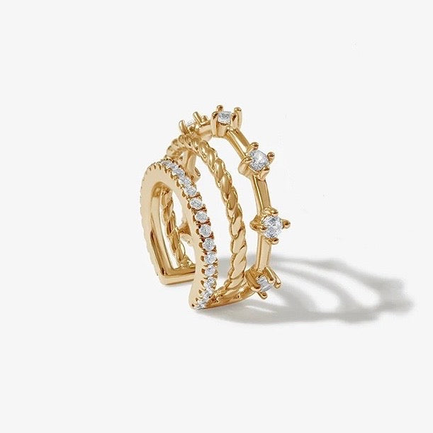 Triple Stack Luxe Earrings & Cuffs Set