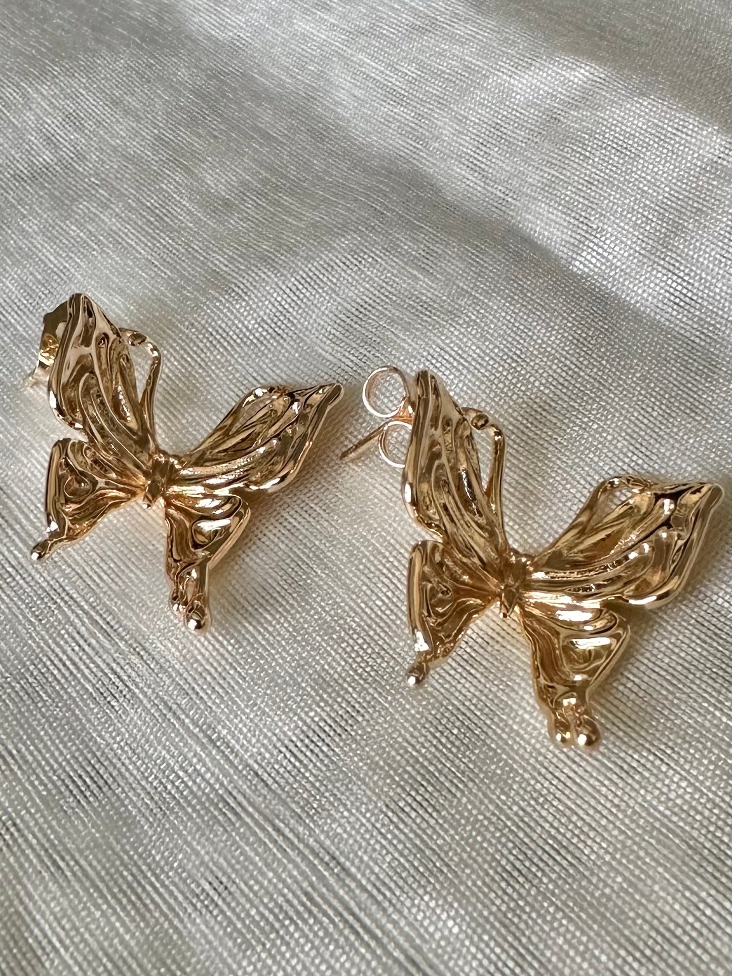 Gold Butterfly Studs