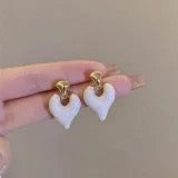 Enamel Heart Bali Earrings