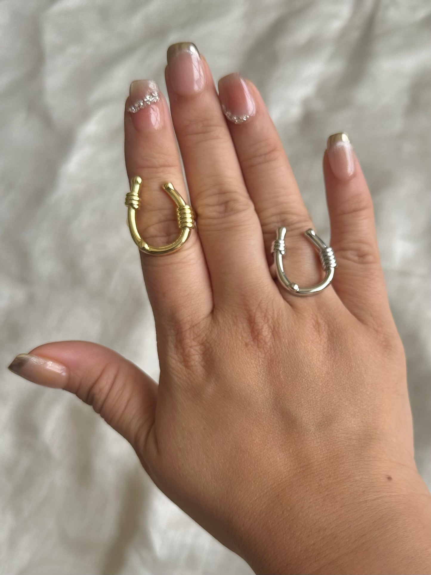 Tied Horse Shoe Ring