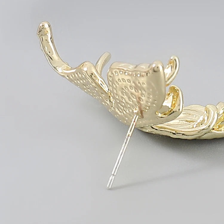 Gold Butterfly Studs