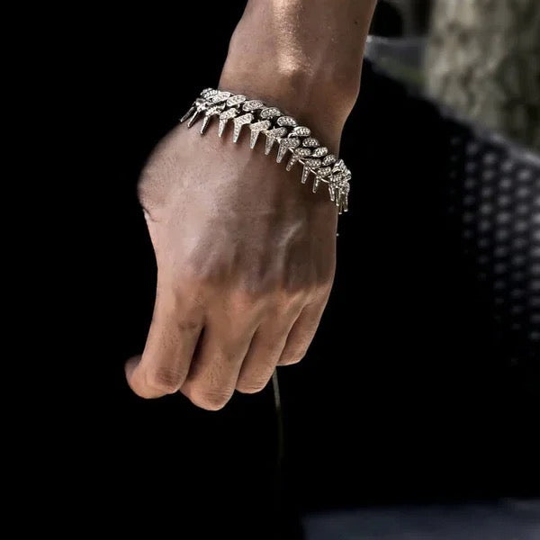 Iced Out Silver Unisex Bracelets-3 Types