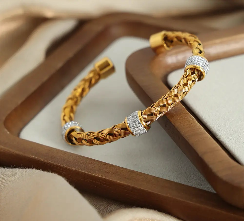 Studded Rope Kada Bracelet - Main Image