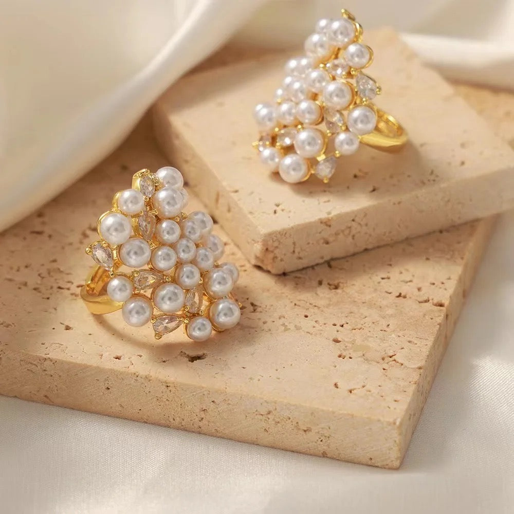 Pearl Cluster Statement Ring- 2 Styles