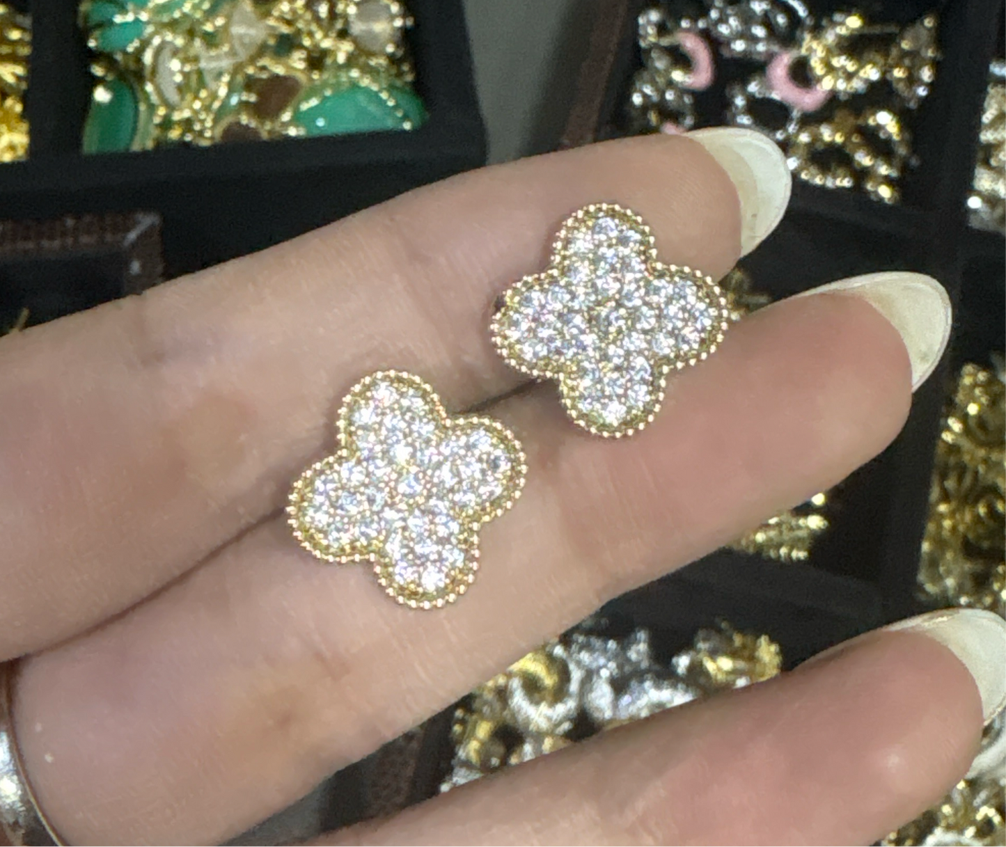 Flower & Clover Stud Earrings