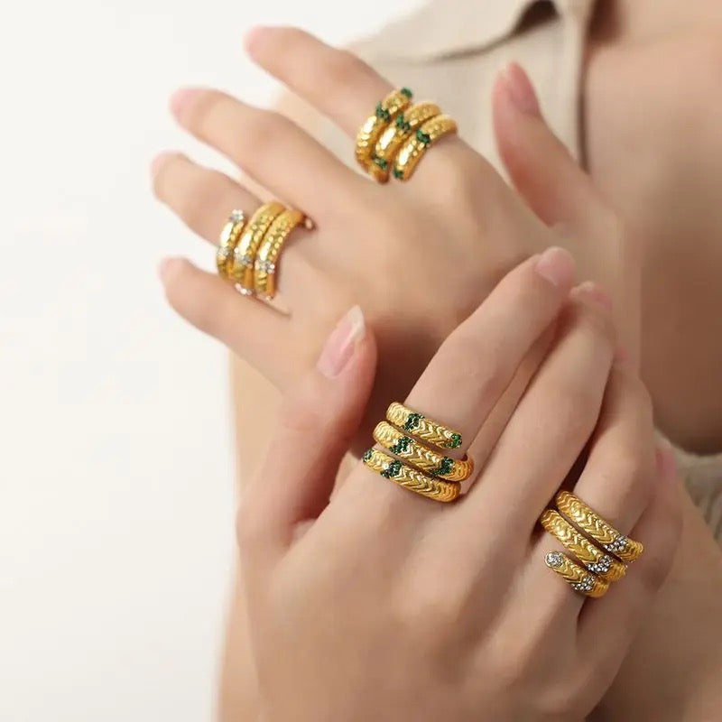 Studded Rope Statement Ring