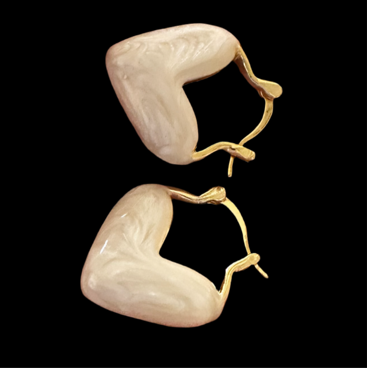 Enamel Heart Medium Earrings