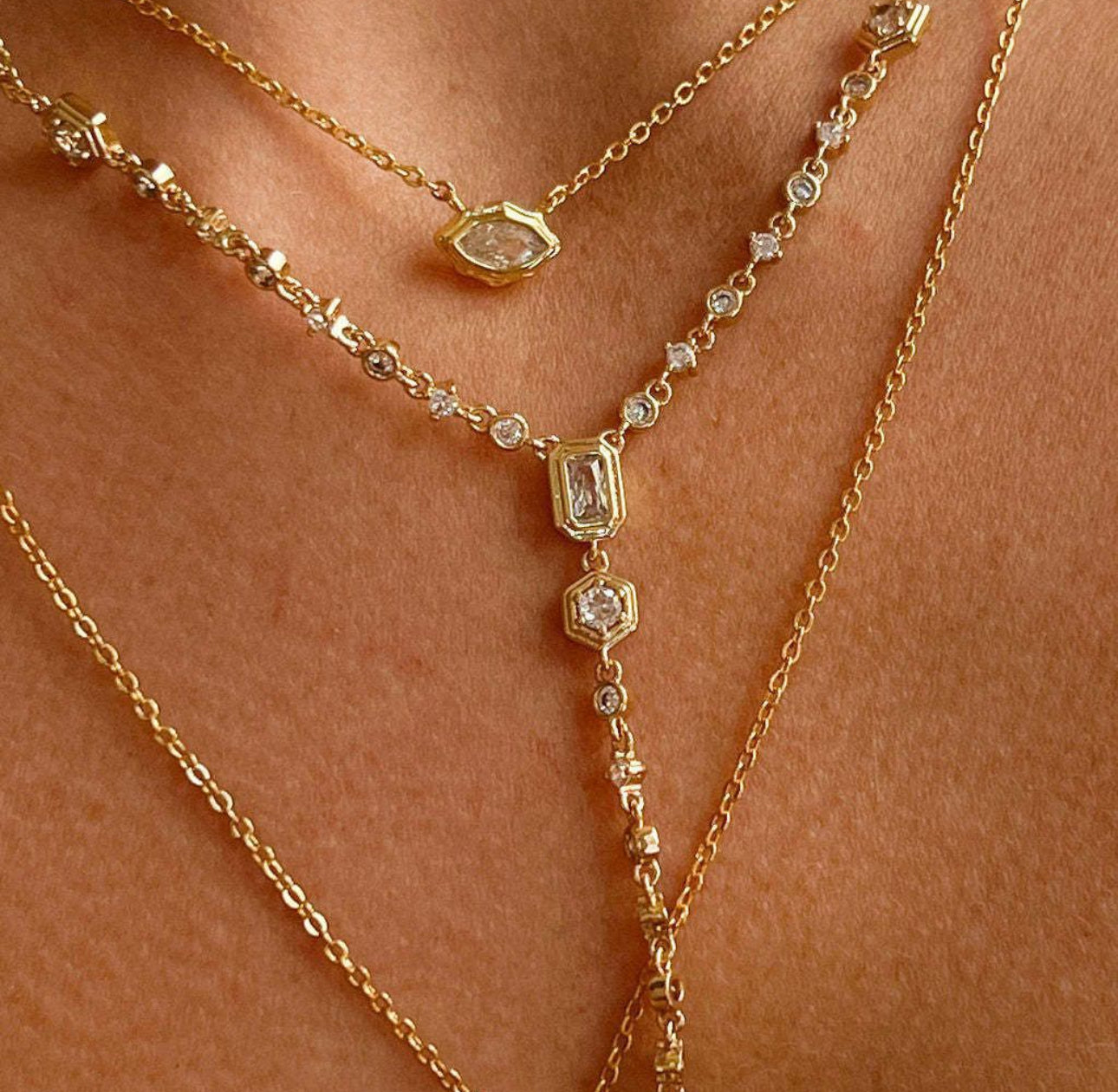 Royal Stone Necklaces Set & Single Options-Gold