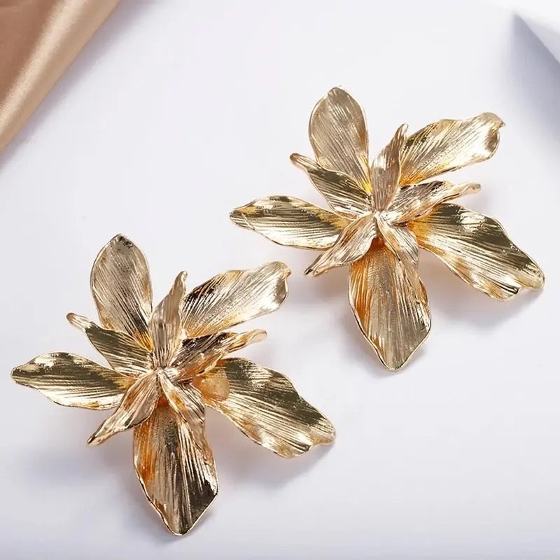 Wild Flower Earrings-Gold