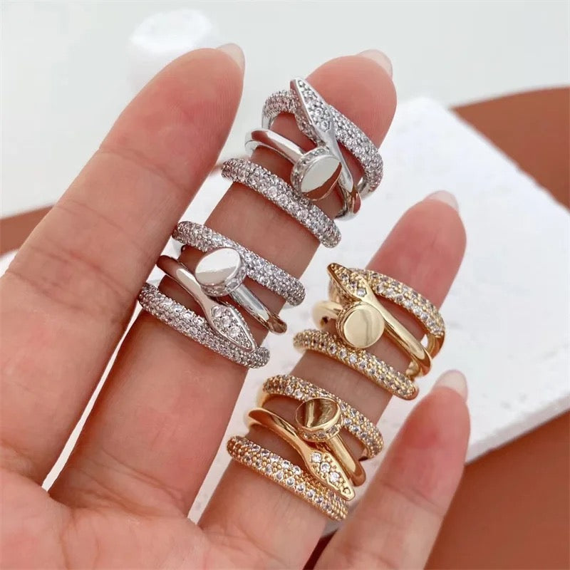 Nail Big Statement Ring-Gold