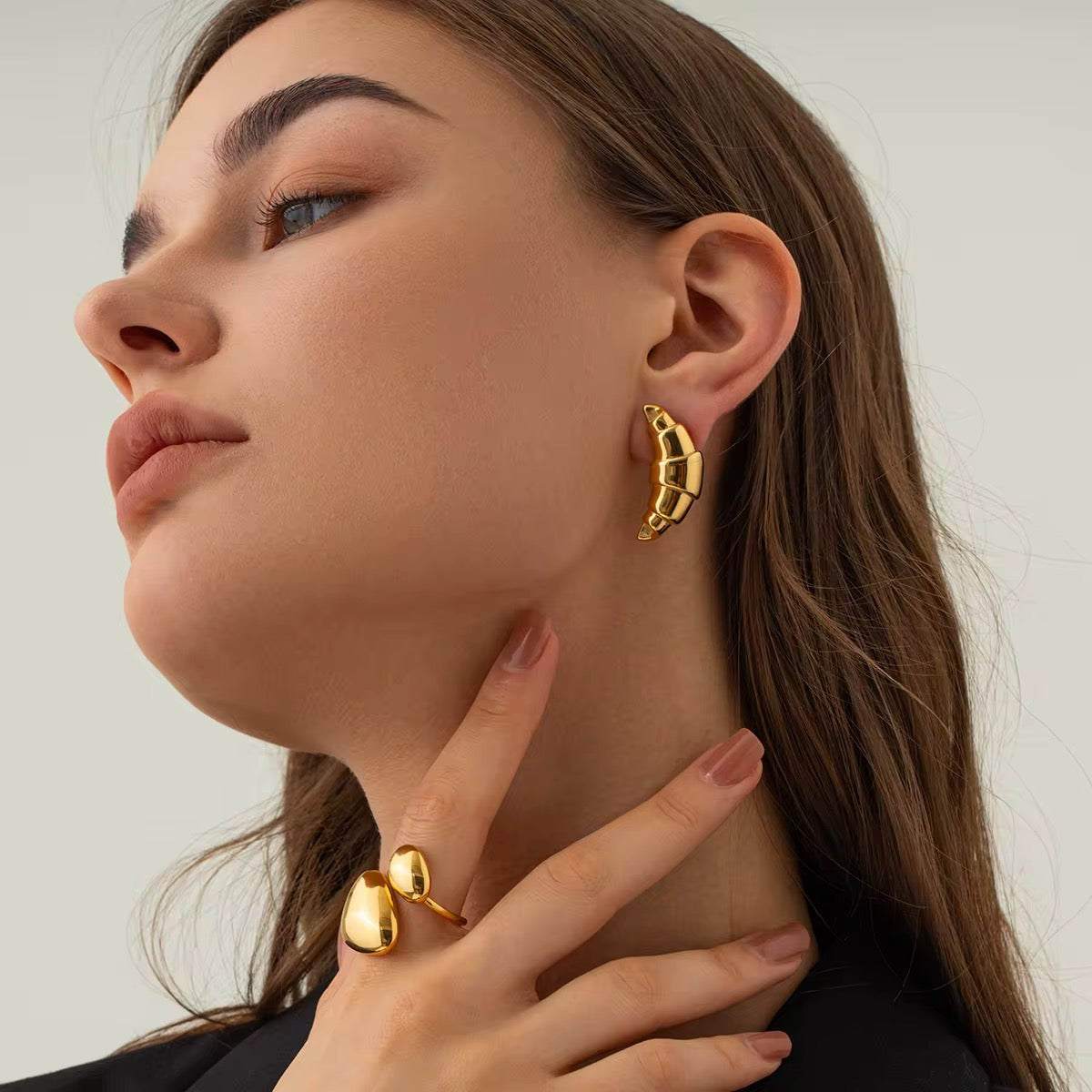 Croissant Gold Earrings