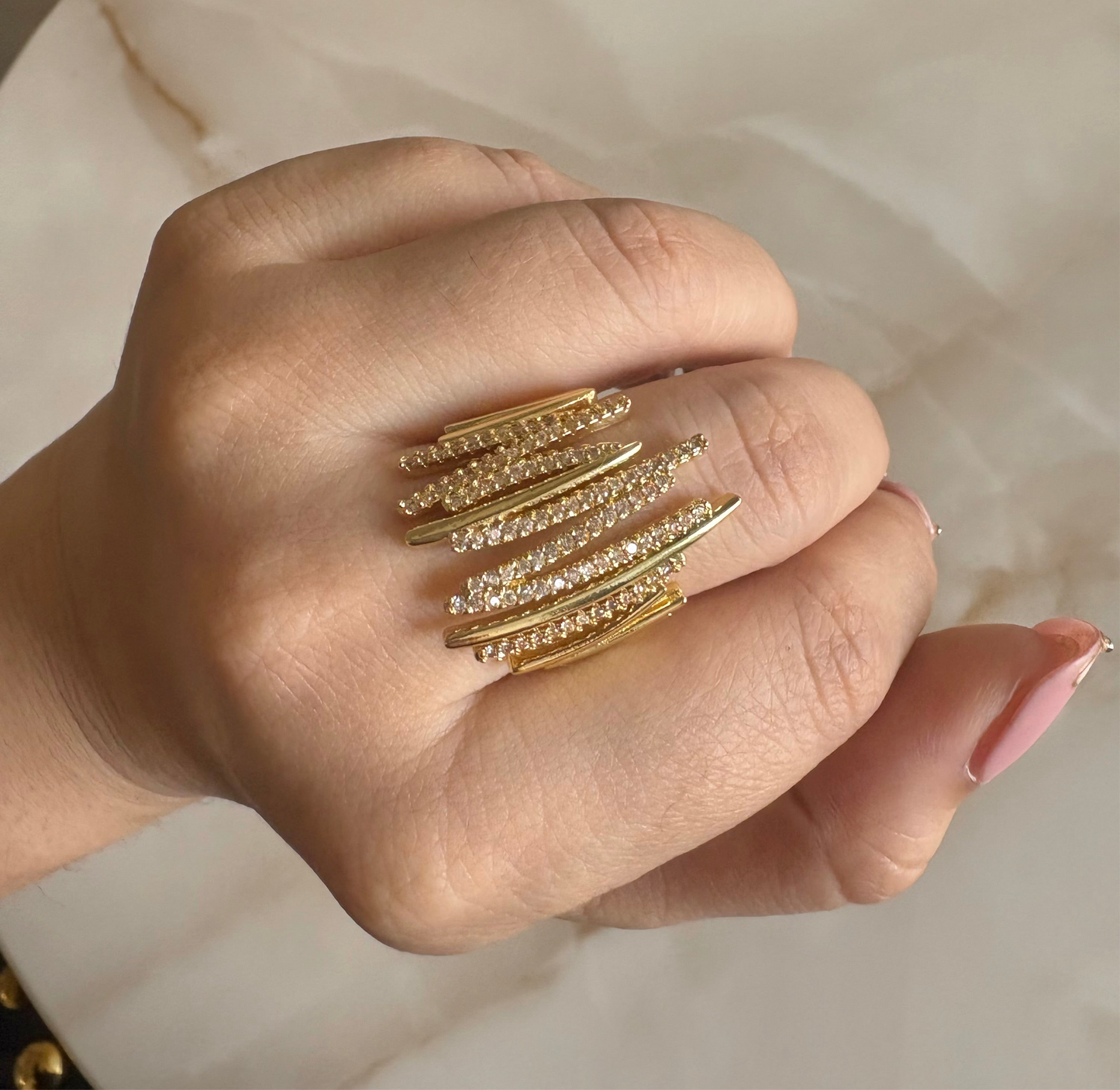 Stylish Gold Thorn Ring-Adjustable Gold & Silver
