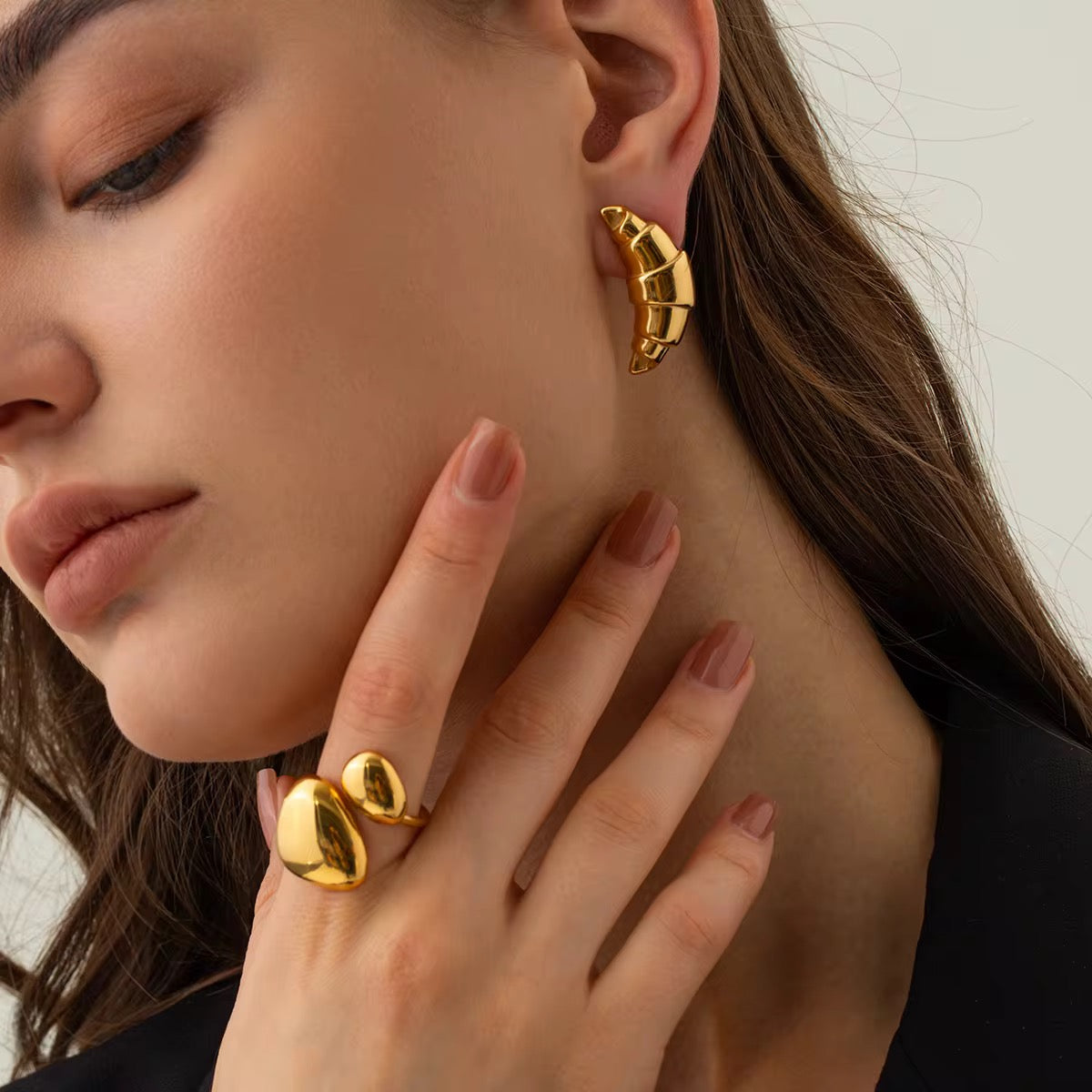 Croissant Gold Earrings