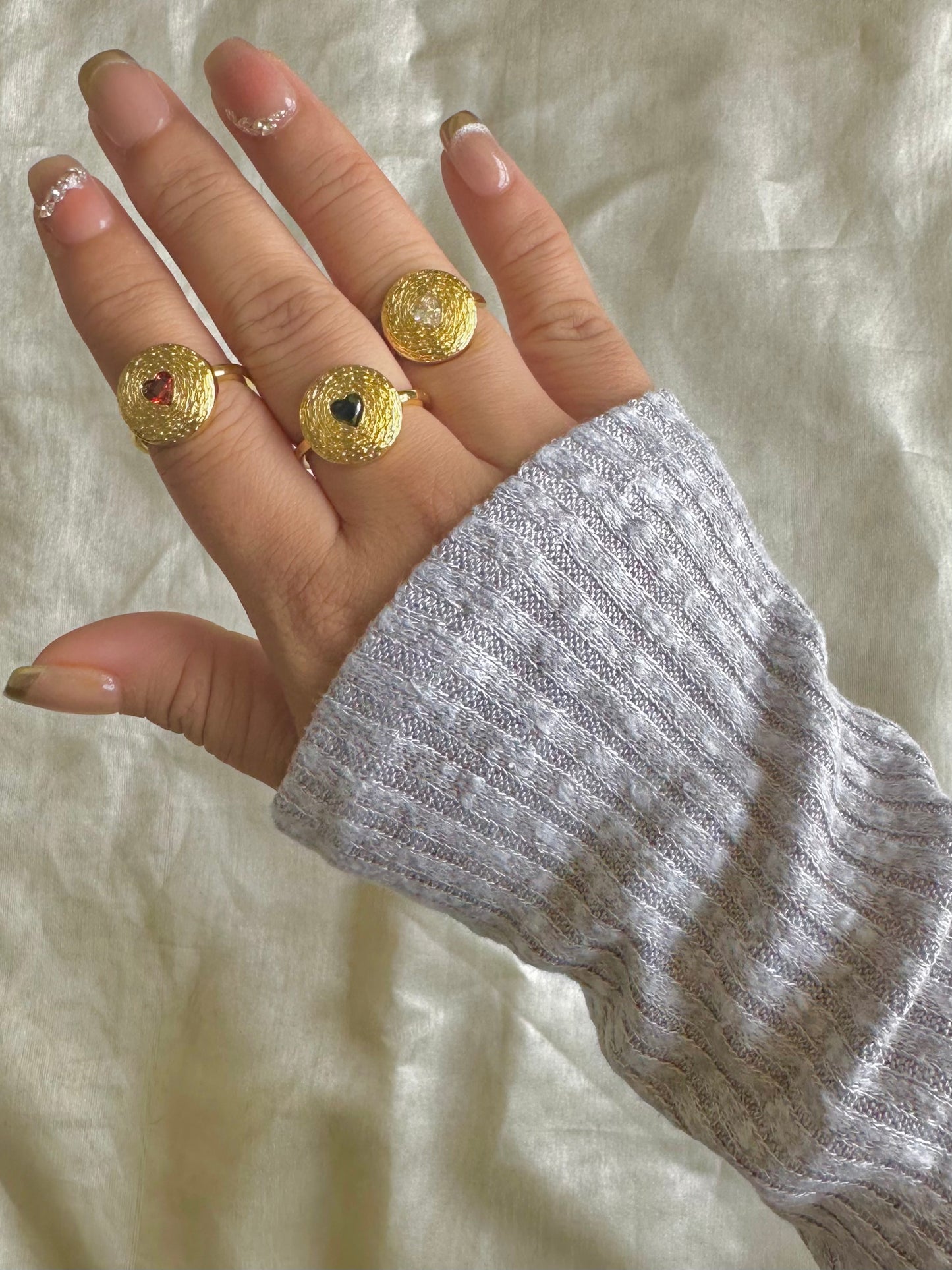 Hammer heart Rings-3 Colors