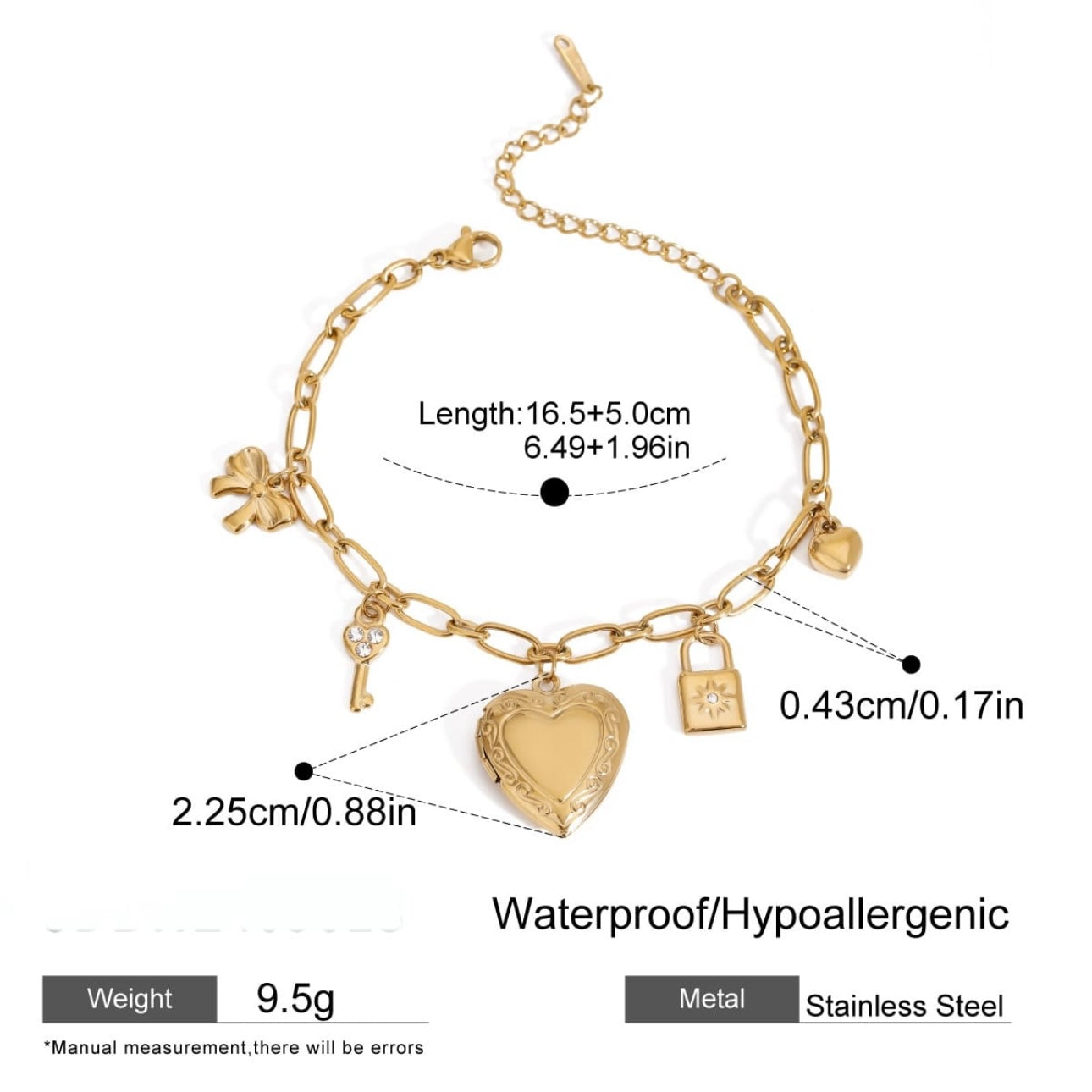 Openable Heart Charm Bracelets-2 Designs