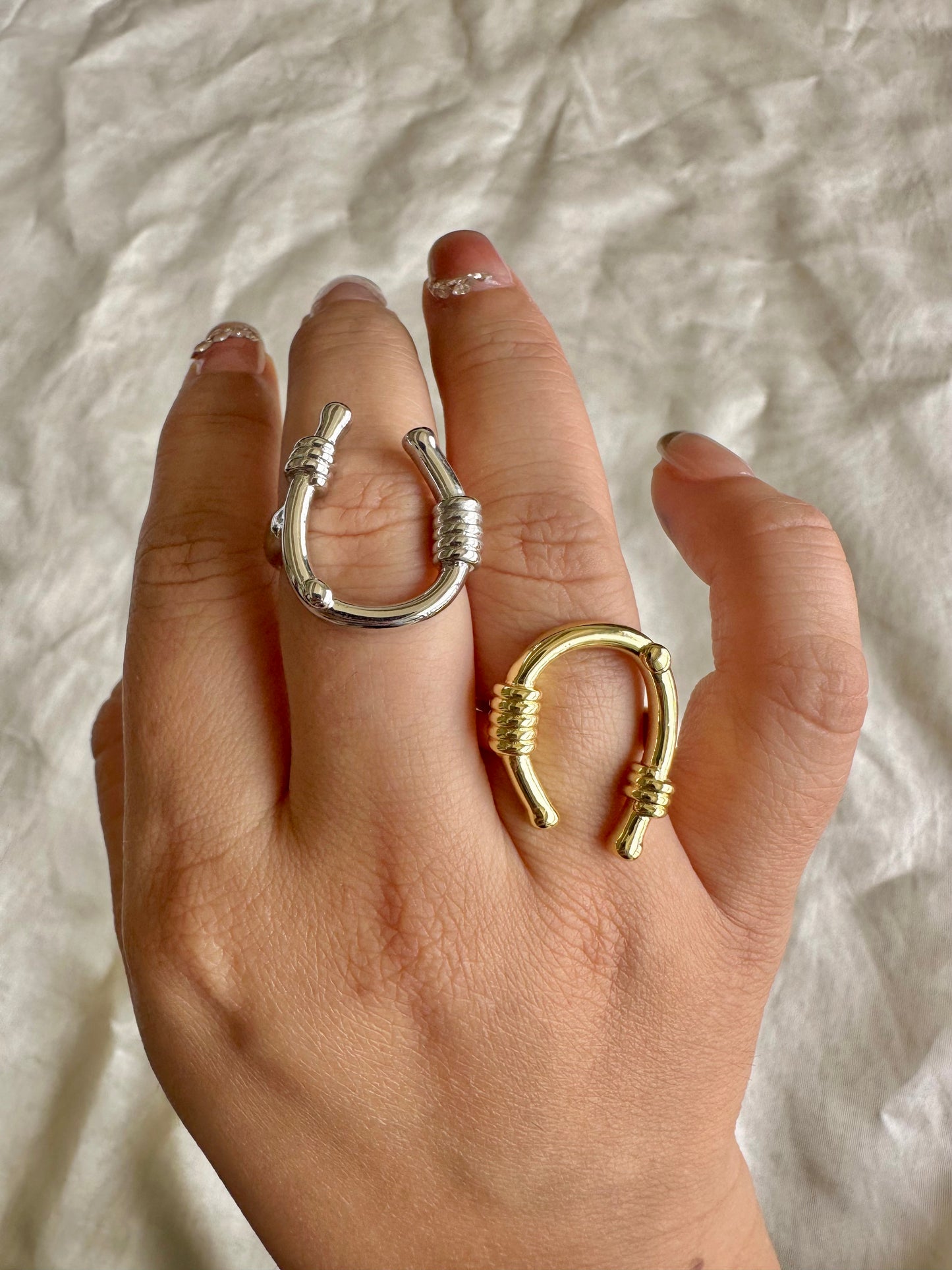 Tied Horse Shoe Ring