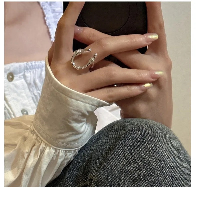 Tied Horse Shoe Ring