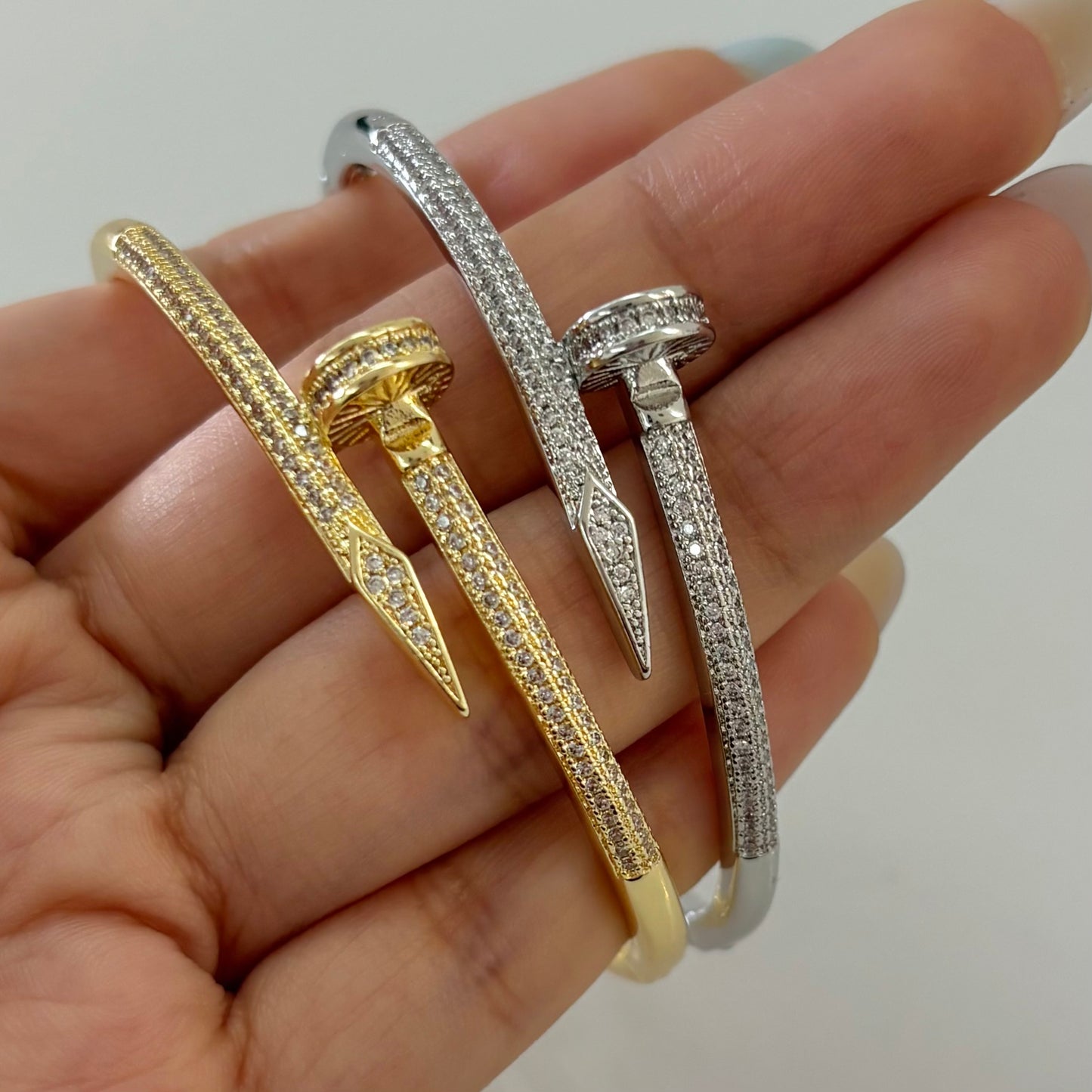 Nail Studded Bracelets-Silver & Gold Styles