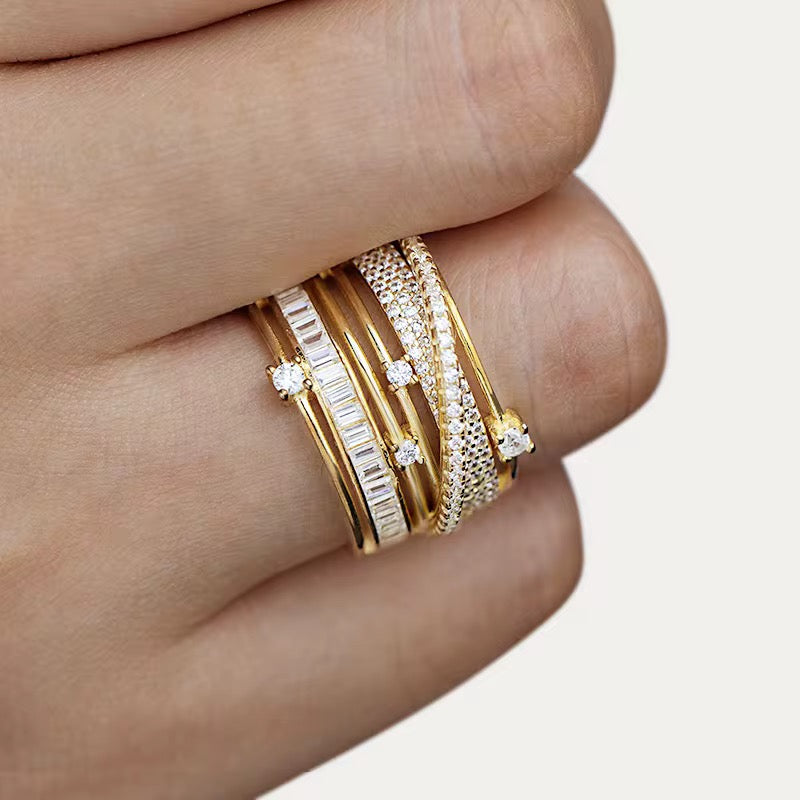 Ultimate Layered Ring- Silver & Gold