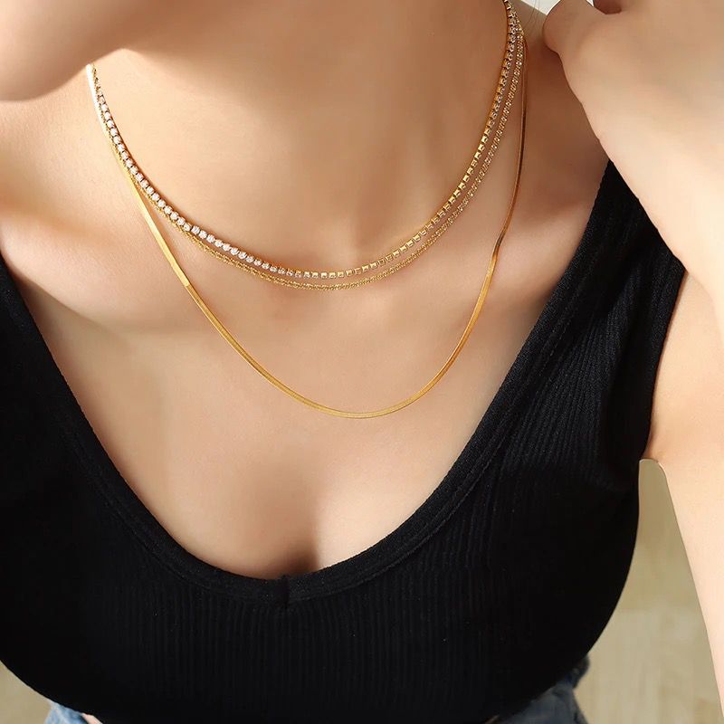 Triple Layer SS Necklace