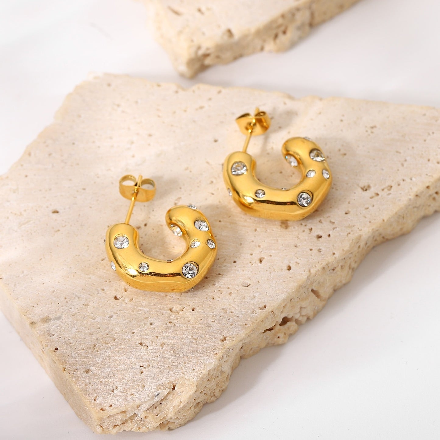 Tiny SS Studded Hoops