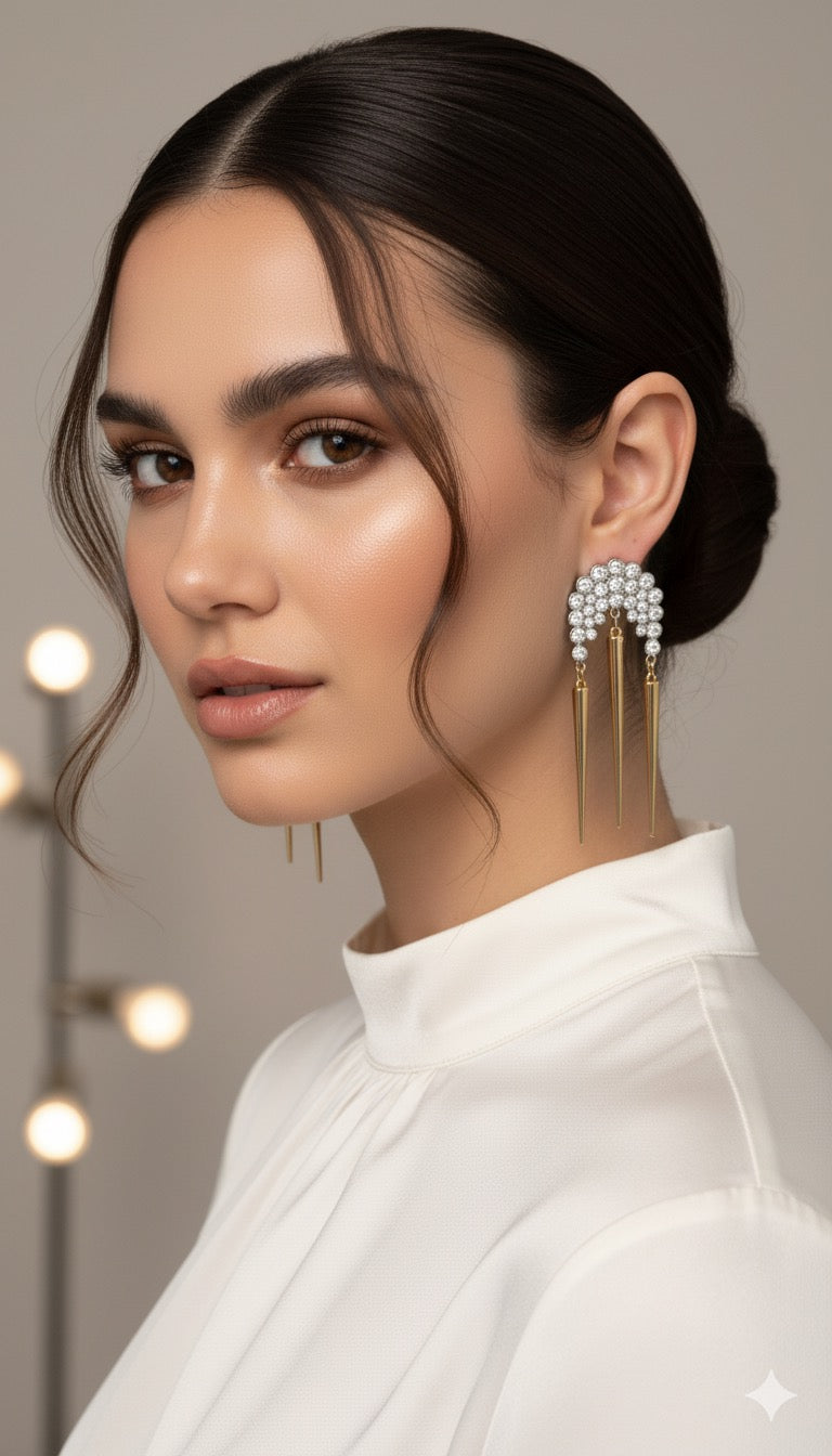 Icecicle Drop Earrings-Gold