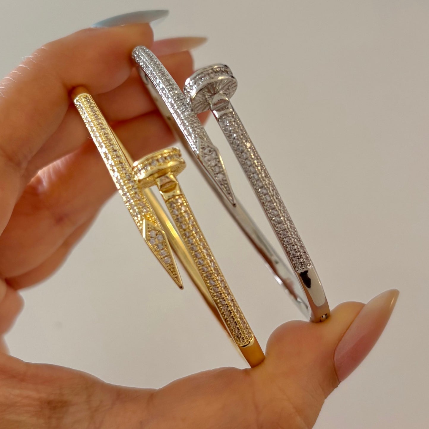 Nail Studded Bracelets-Silver & Gold Styles