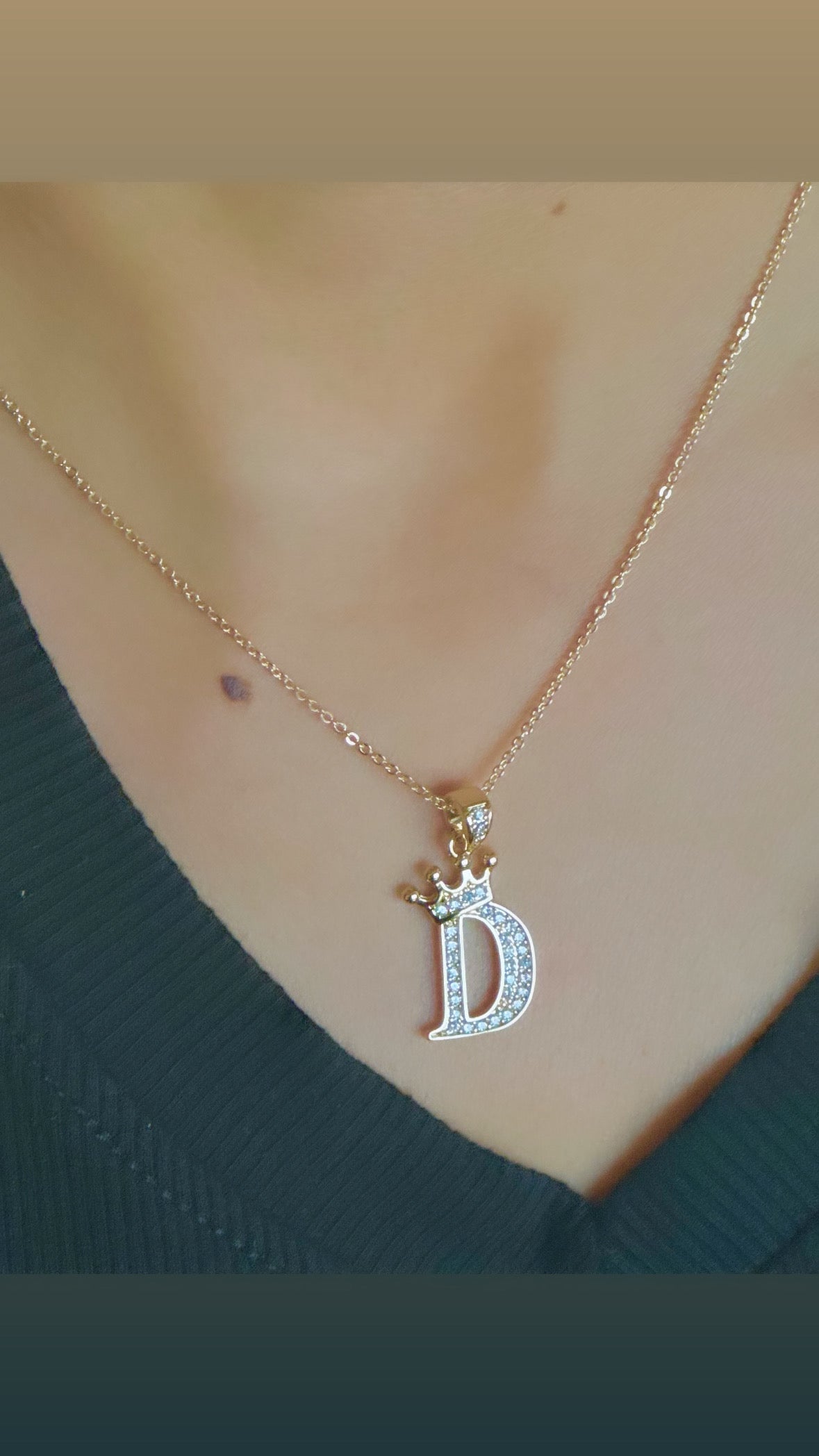 Small Princess Gold Alphabet Necklaces
