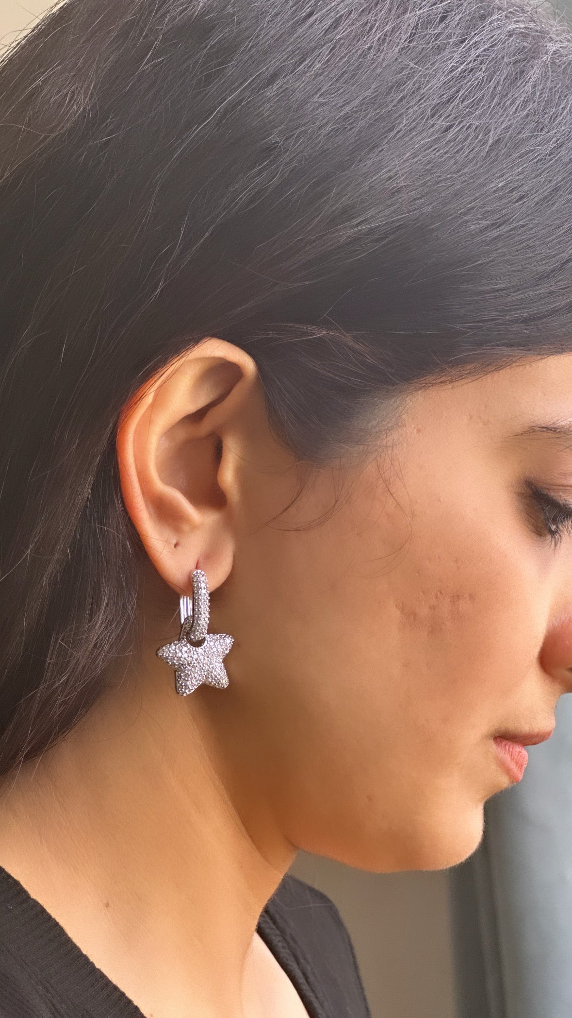 Bling Star 2in 1 Earrings-Gold