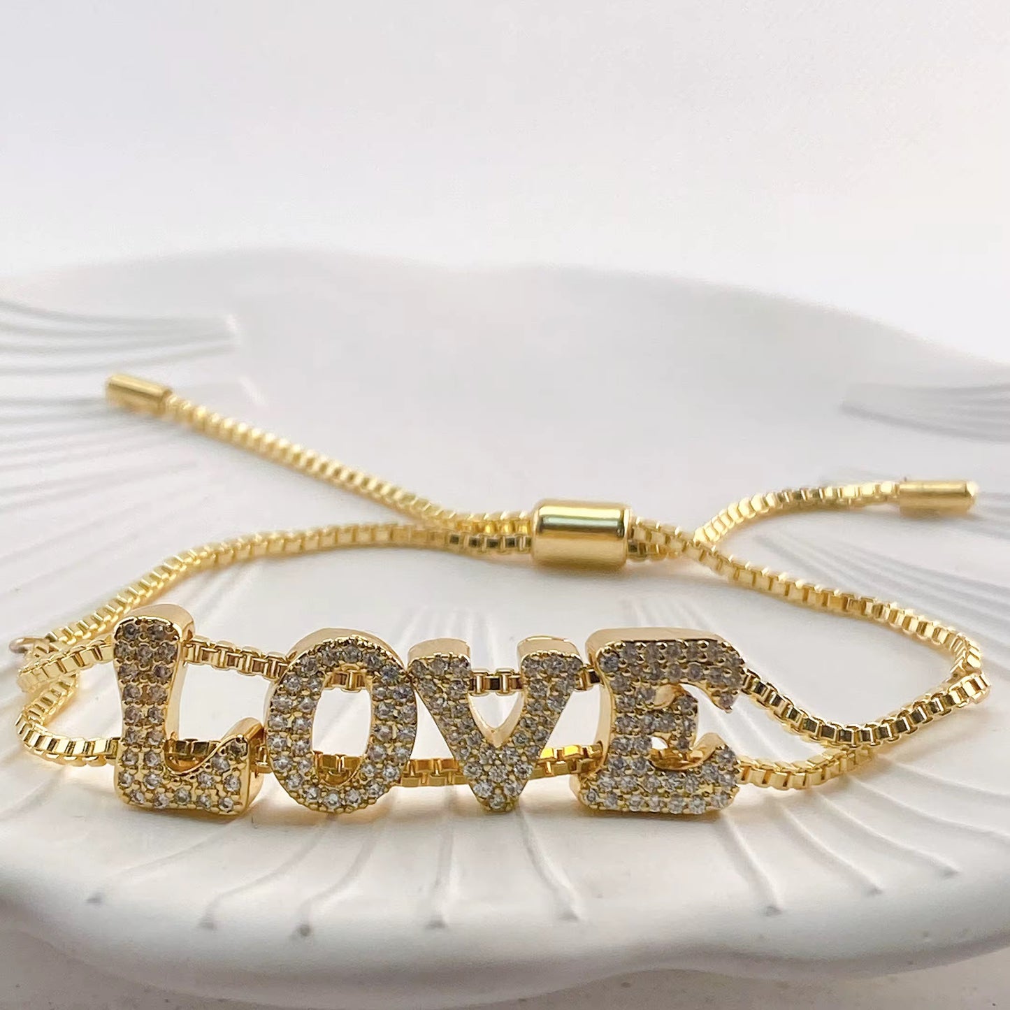 Studded Initial Slider Bracelet-Customised