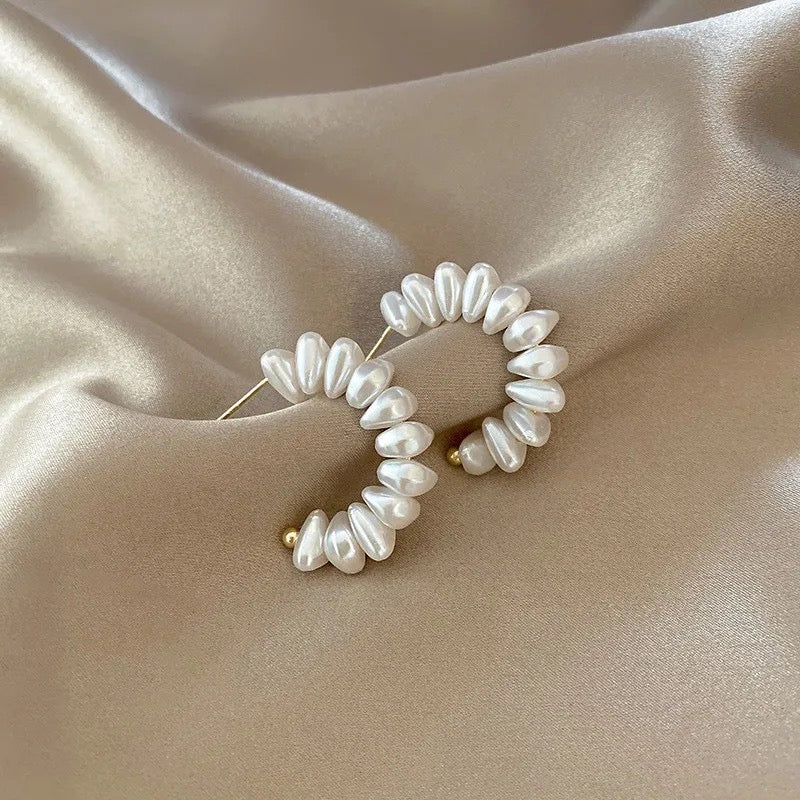 Large Pearl Hoops
