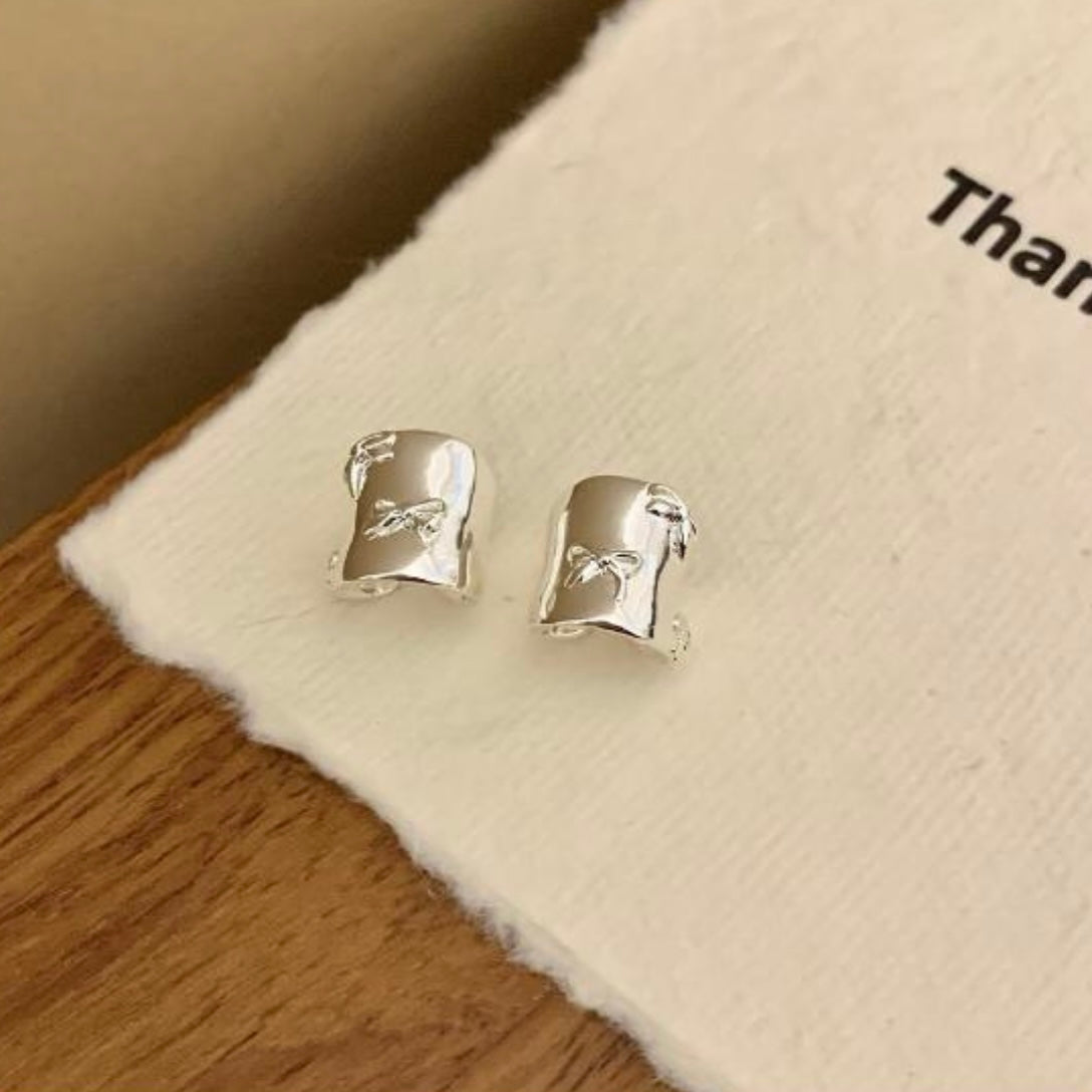 Solid Flat Silver Ear Cuff-Single piece
