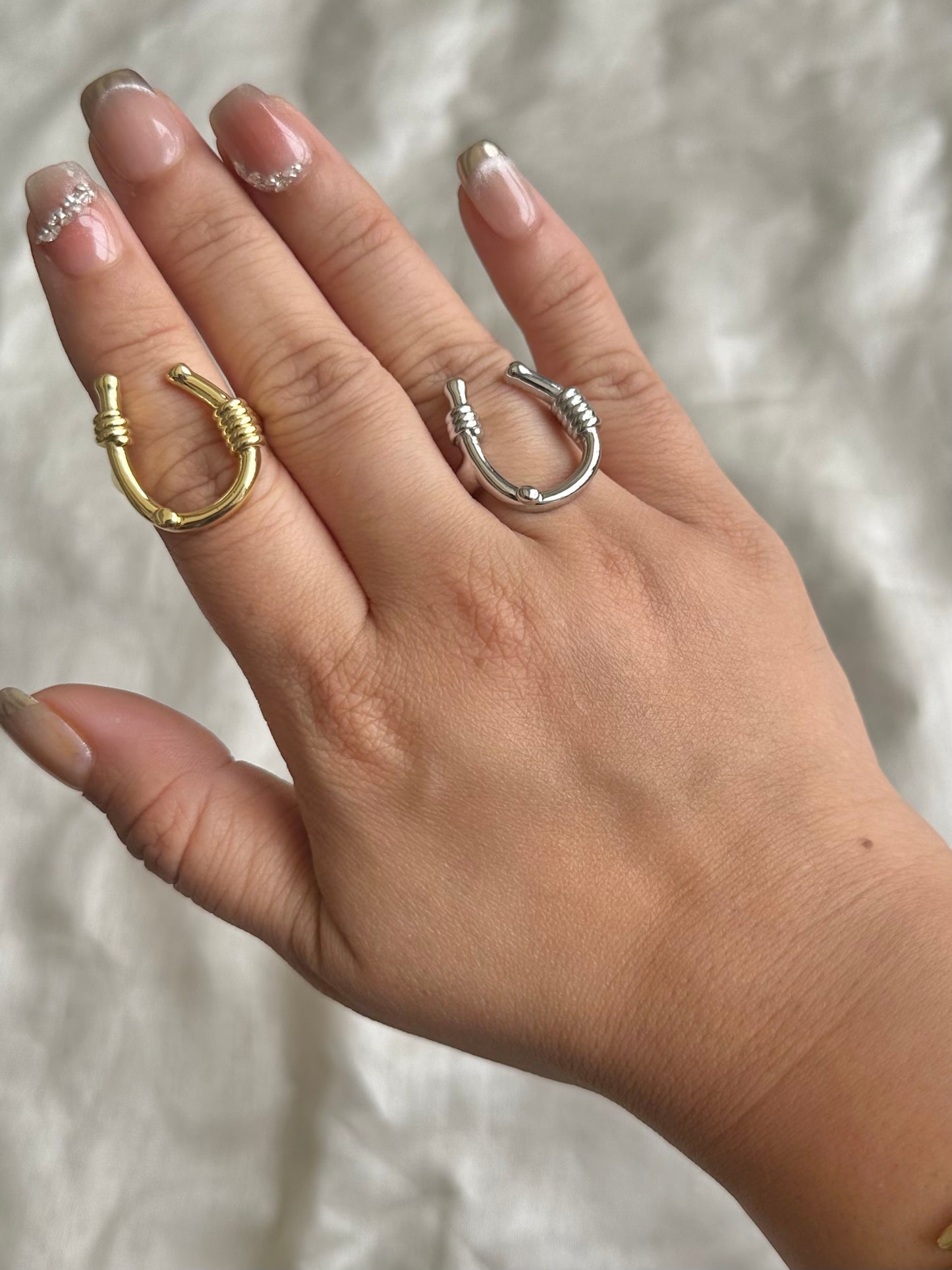 Tied Horse Shoe Ring