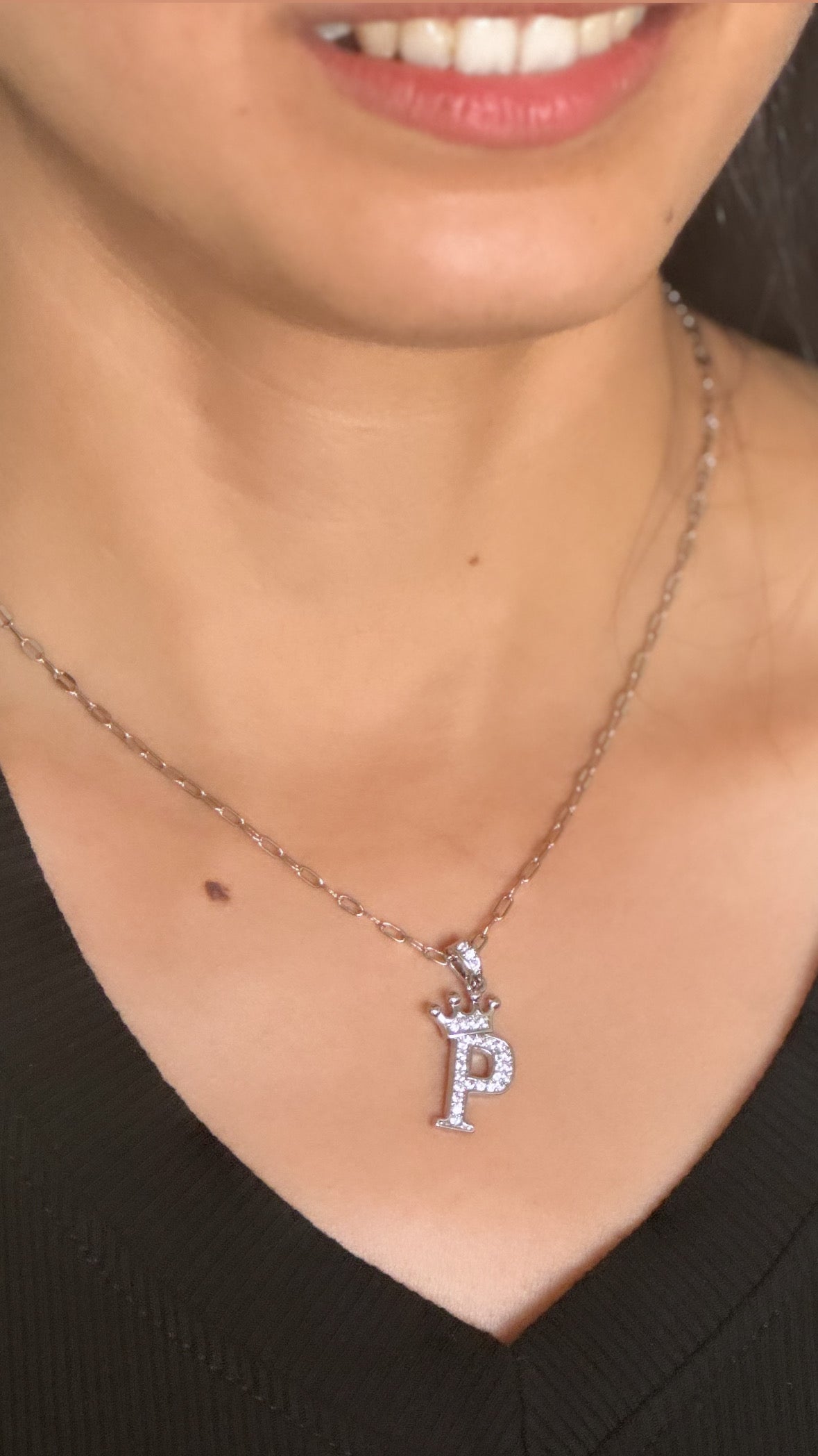 Small Princess Silver Alphabet Necklaces