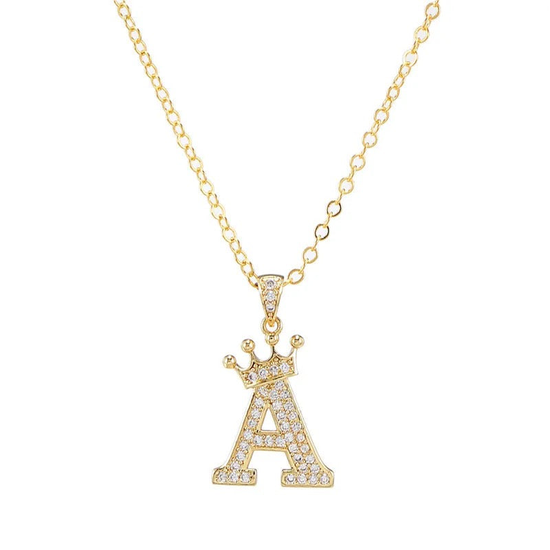 Small Princess Gold Alphabet Necklaces