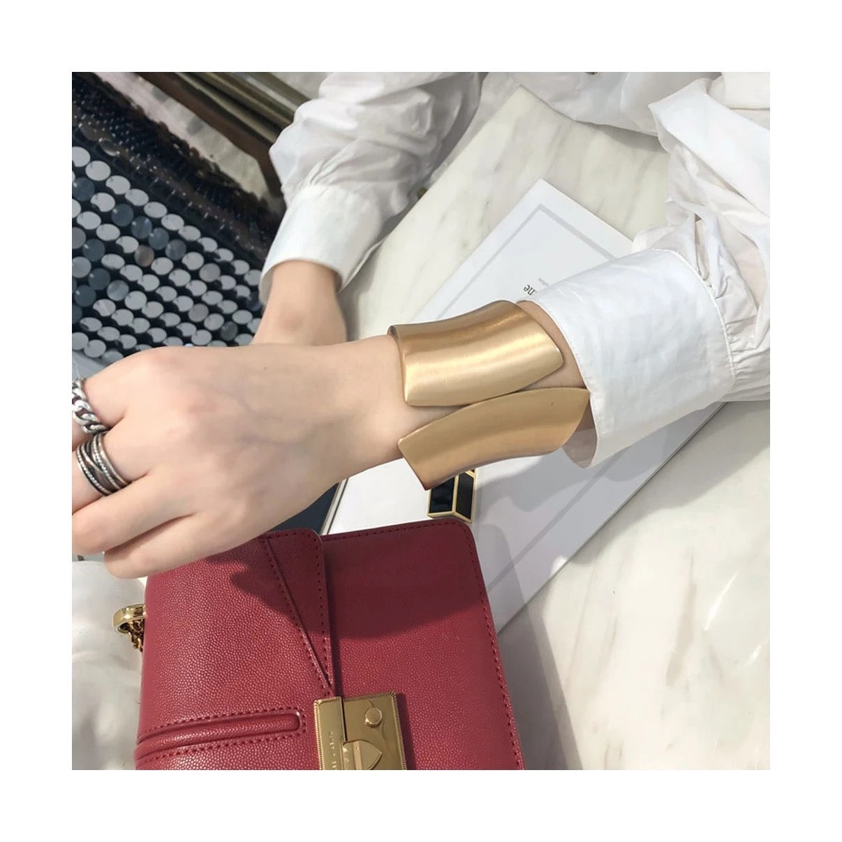 Chunky Solid Cuffs Bracelets