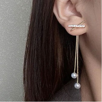 X F&B Pearl Dangler Earrings