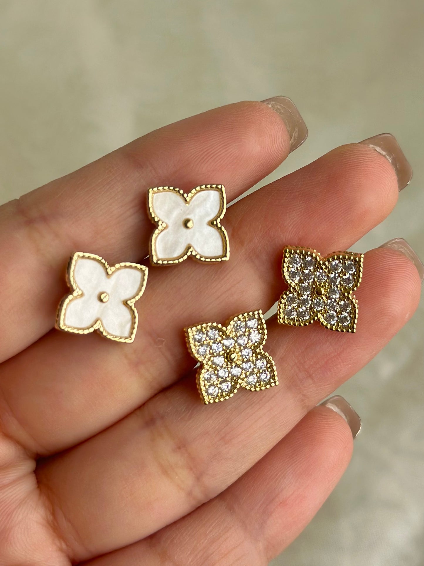 Flower & Clover Stud Earrings