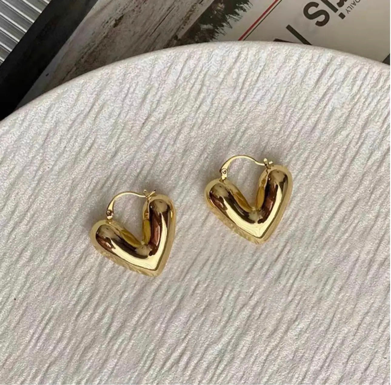 Heart Solid SS Bali -Gold