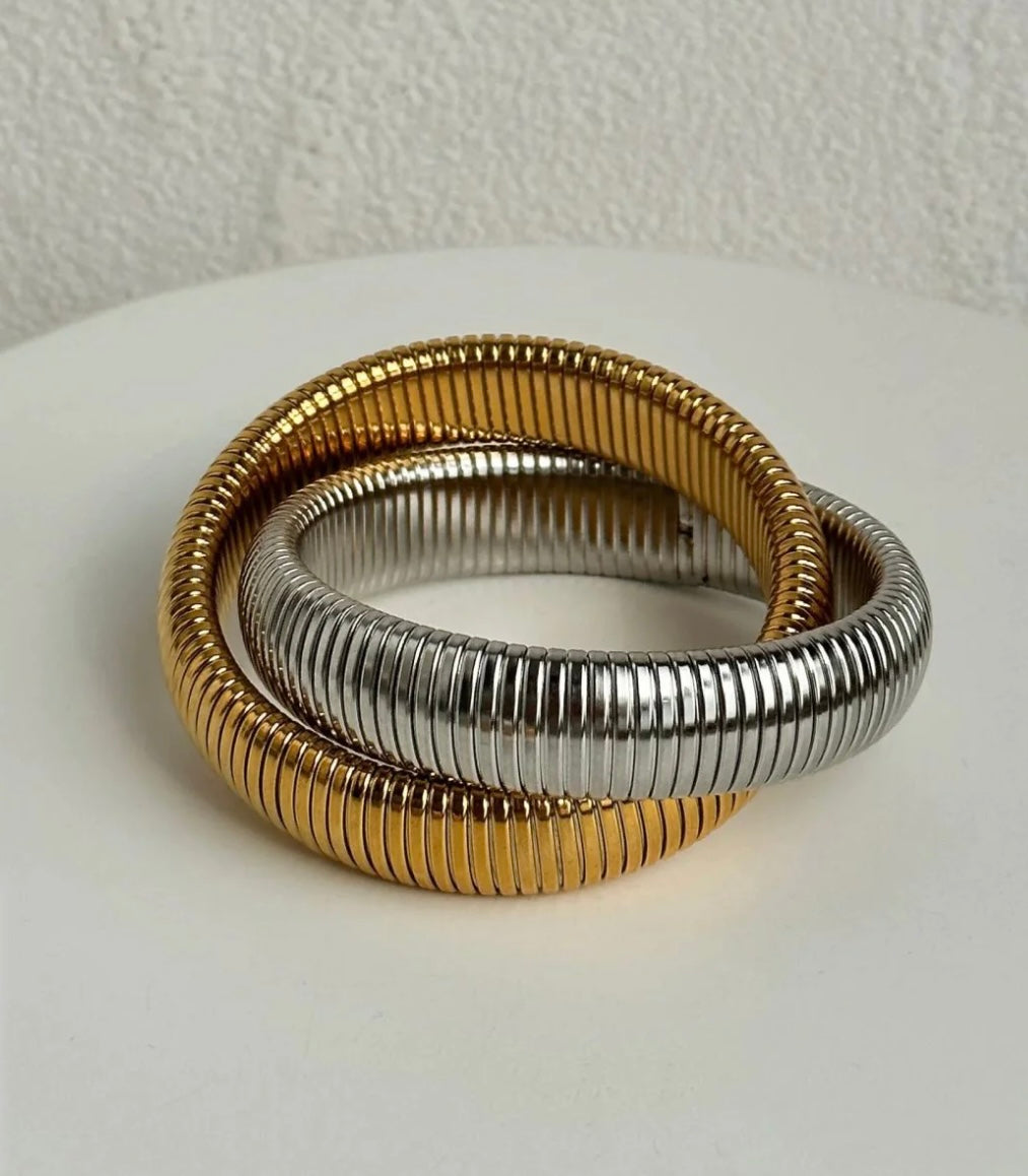 Double Cobra Intertwined Bracelet