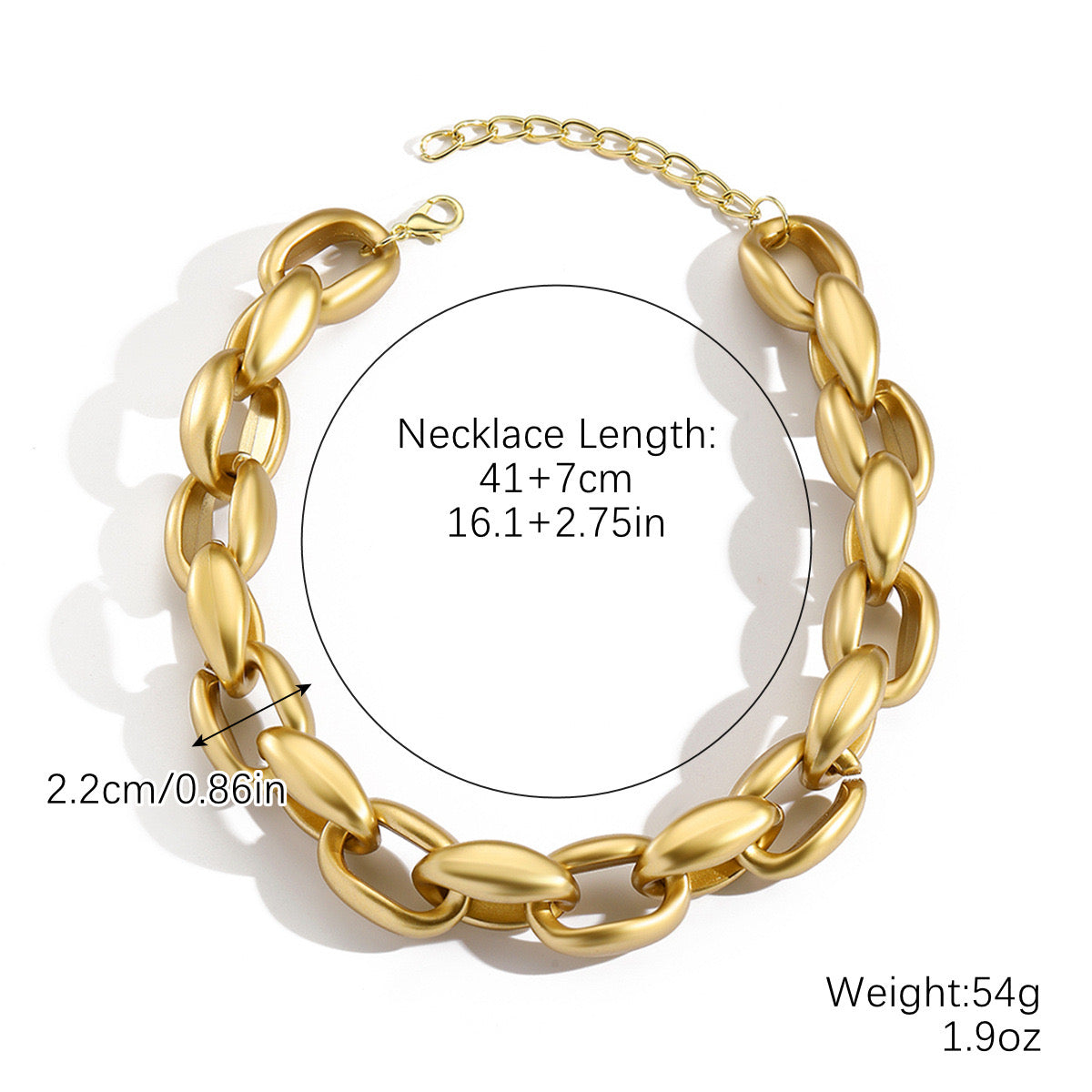 Statement Matte Chain Necklace-Gold & Silver