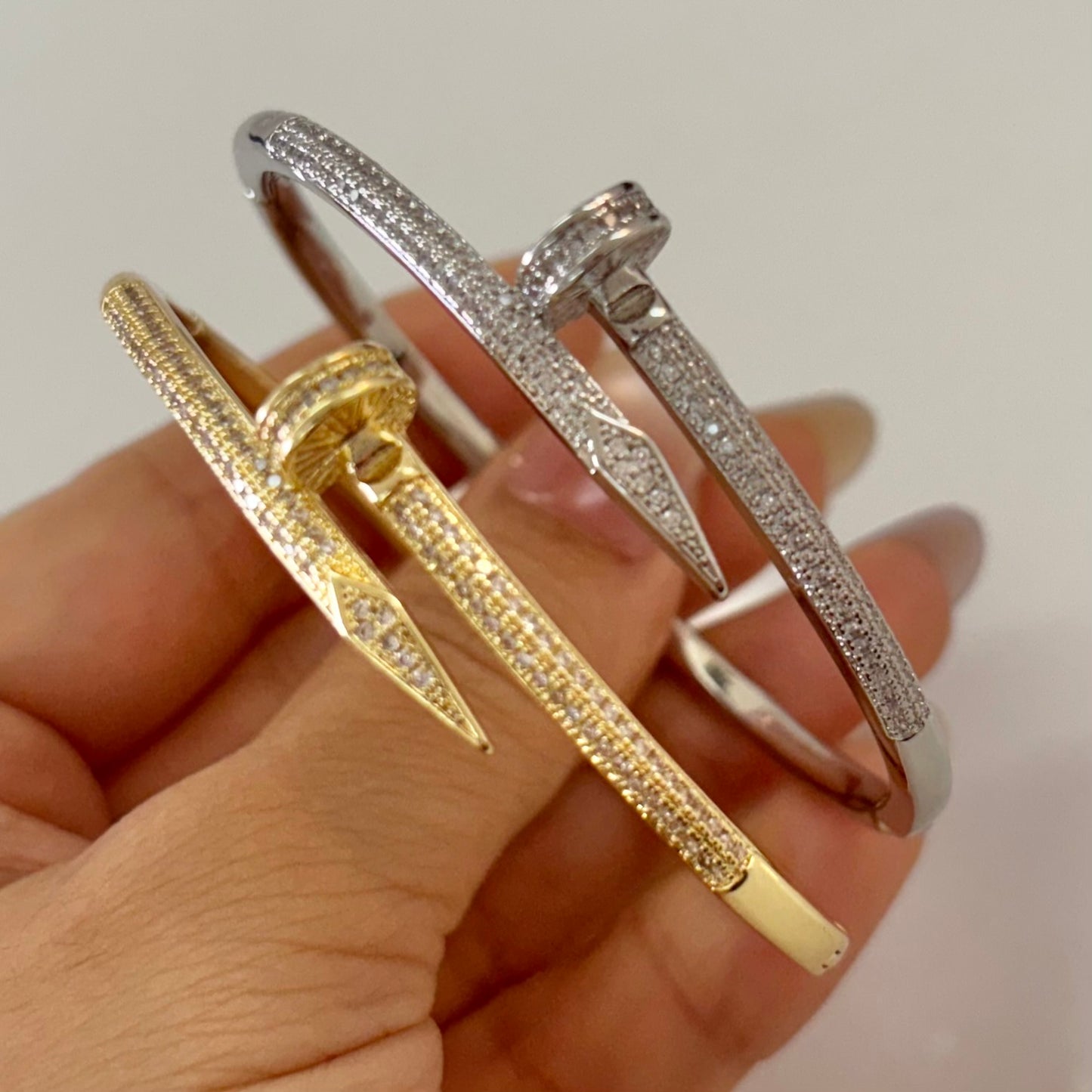 Nail Studded Bracelets-Silver & Gold Styles
