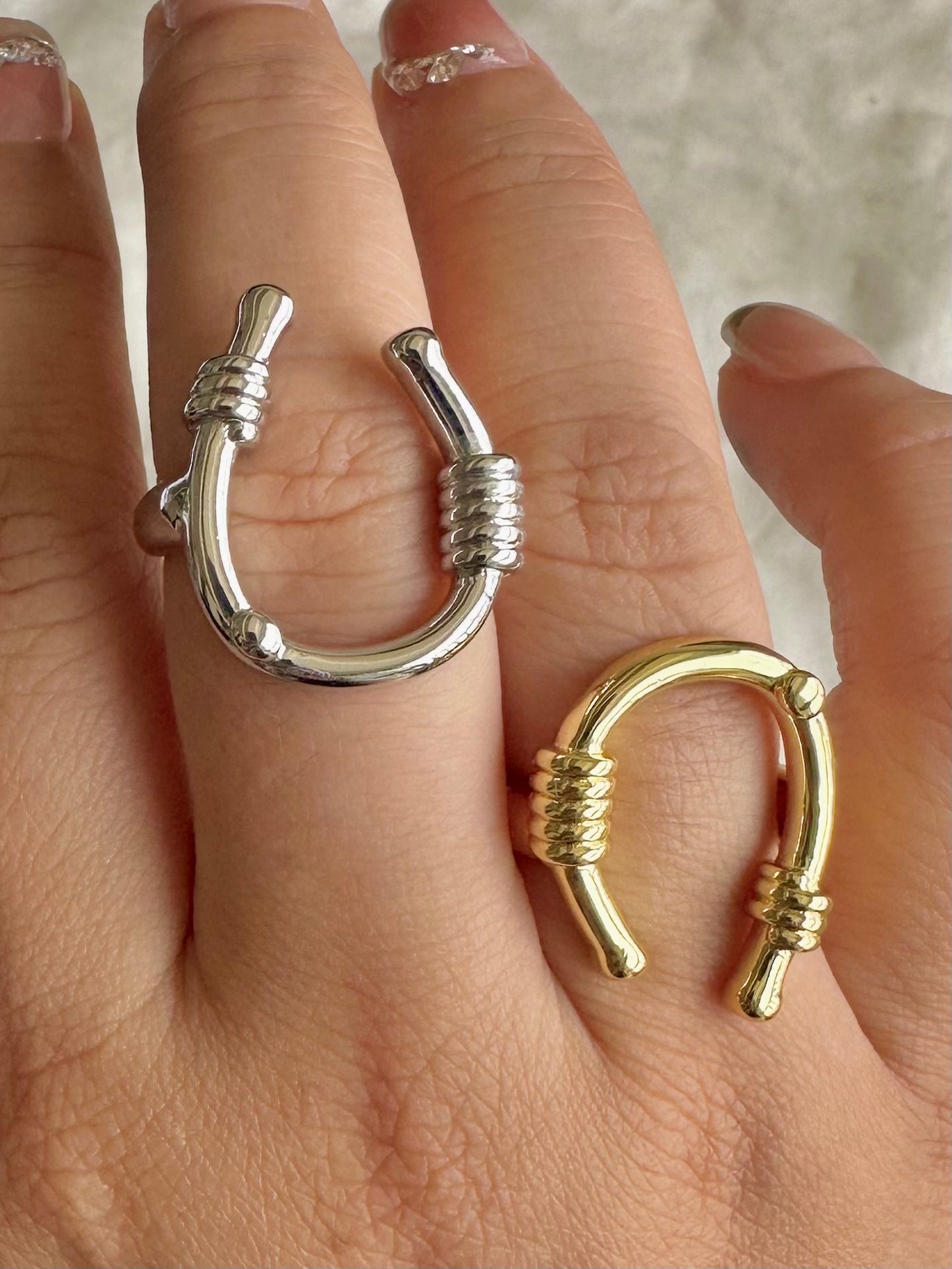 Tied Horse Shoe Ring