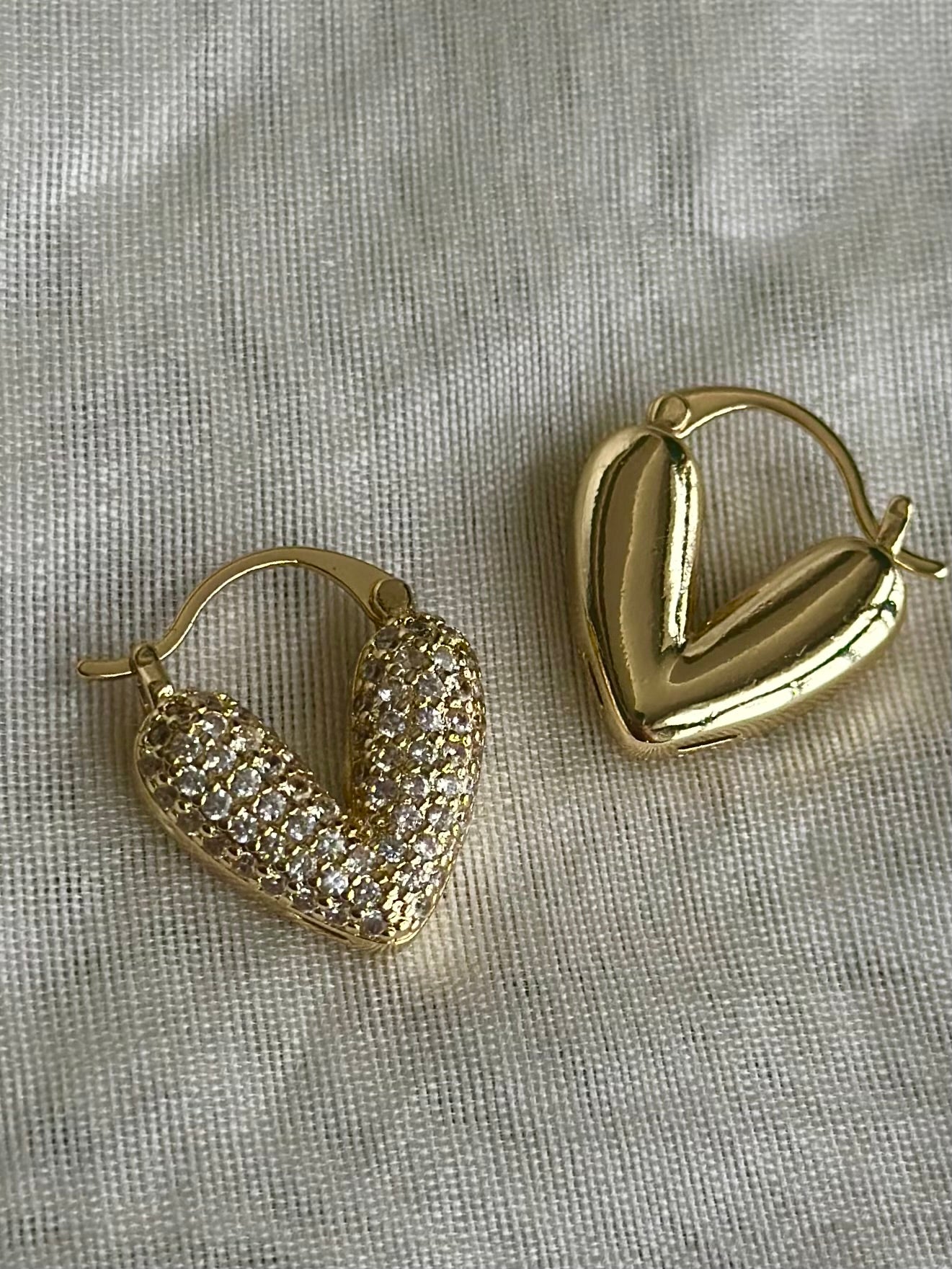 Studded Heart Bali Earrings