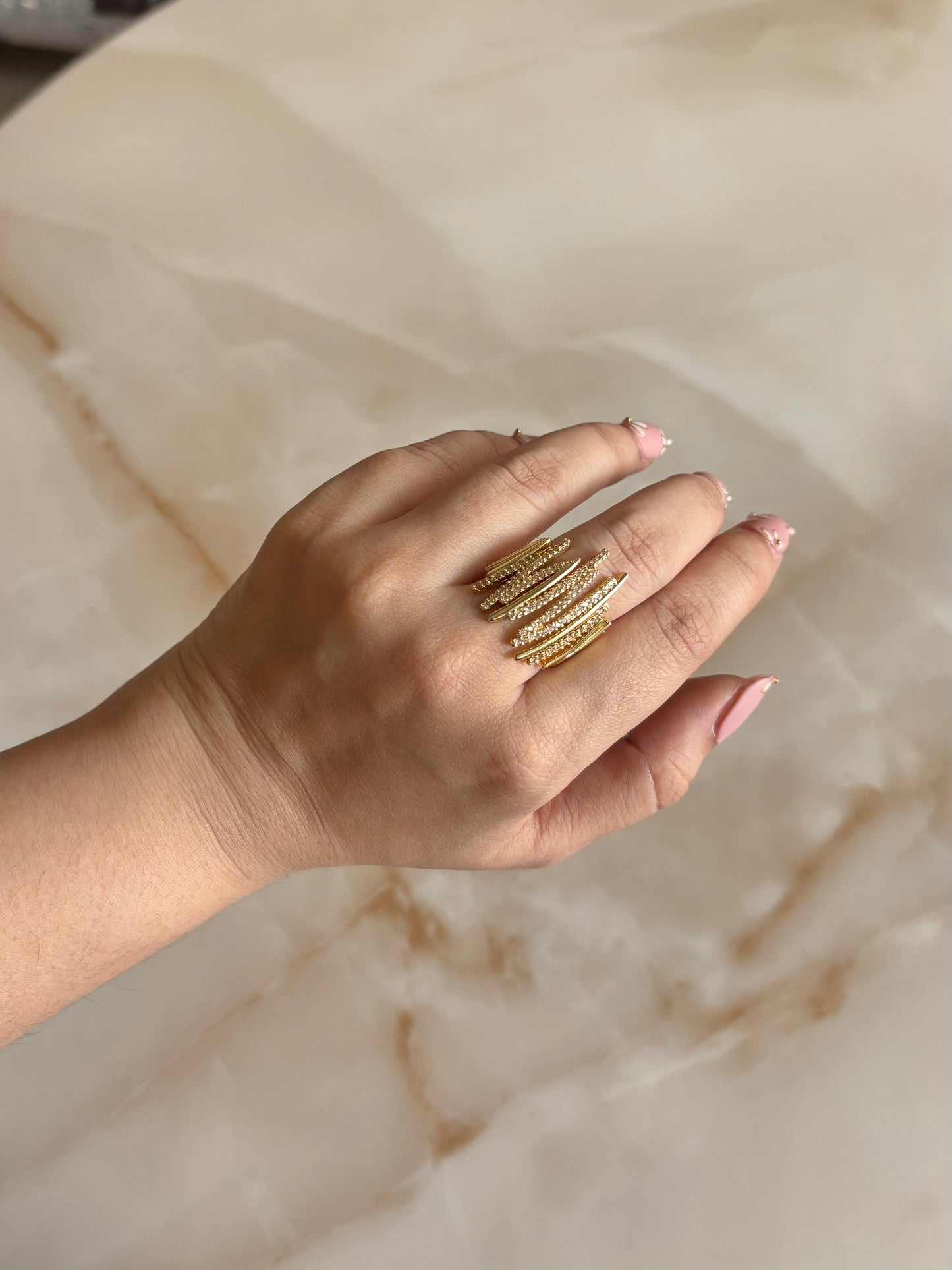 Stylish Gold Thorn Ring-Adjustable Gold & Silver