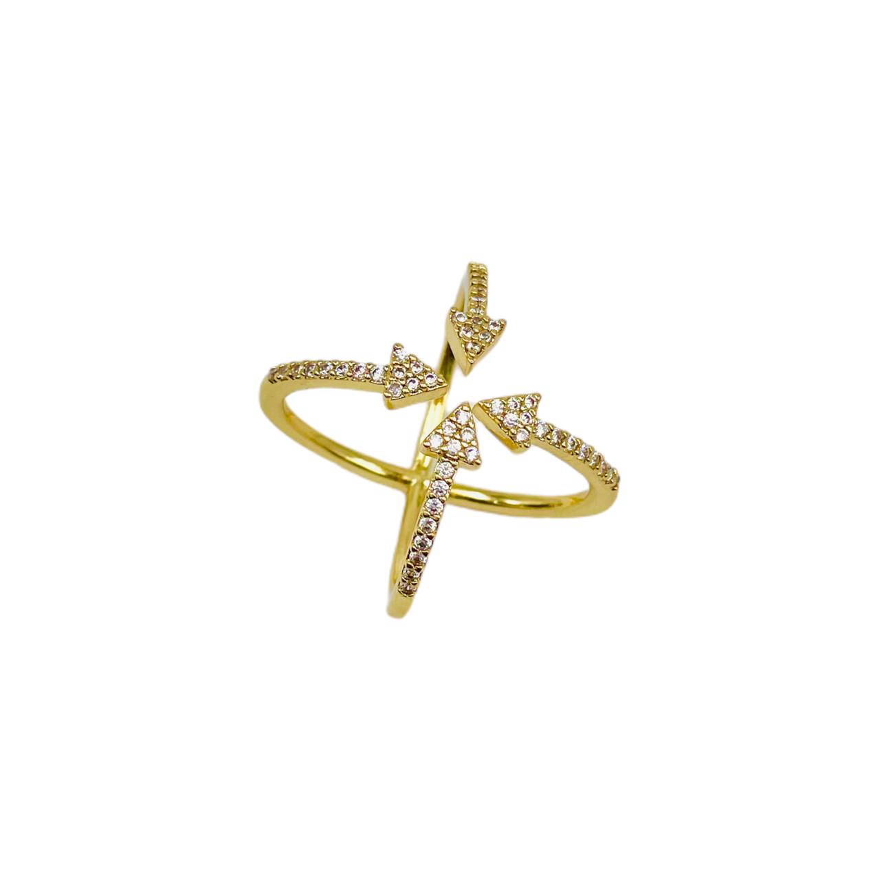 Double Arrow Ring-Gold & Silver