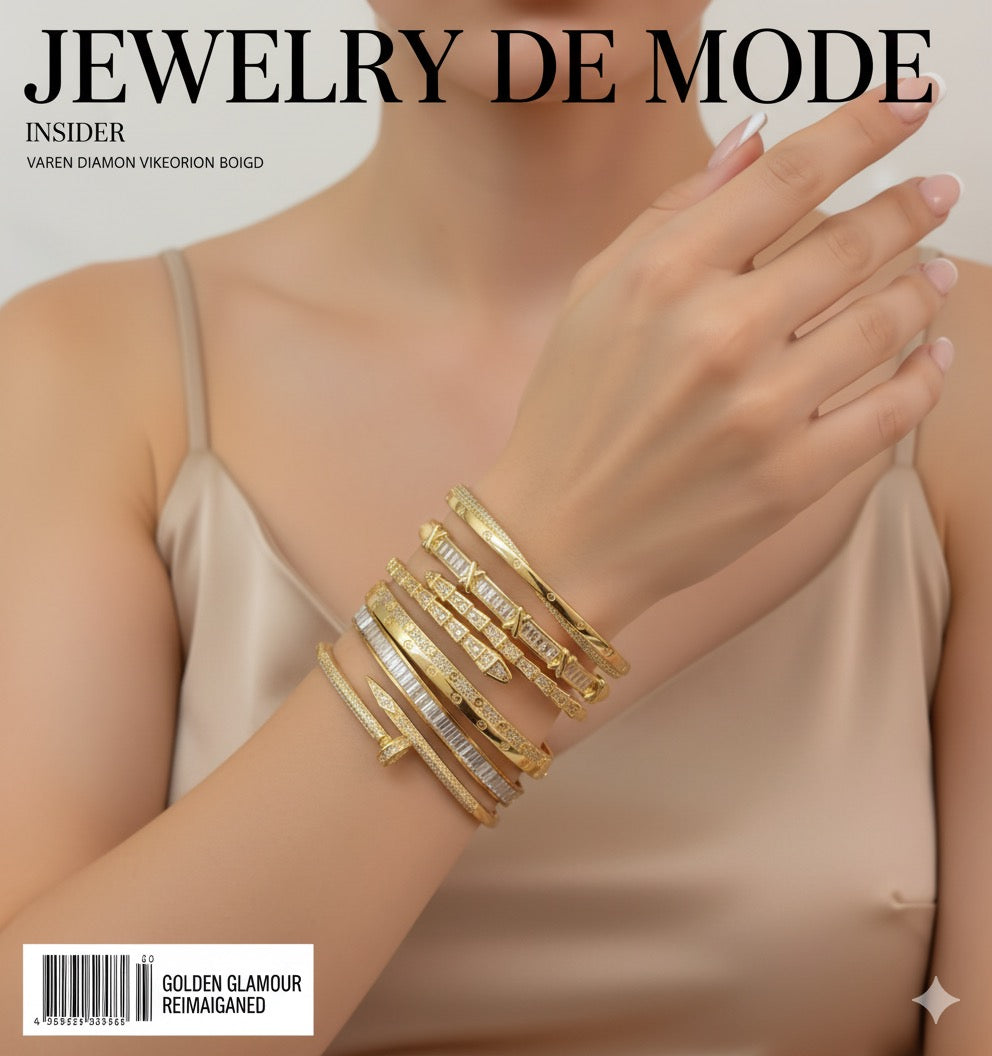 Nail Studded Bracelets-Silver & Gold Styles